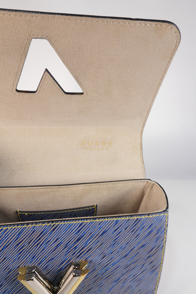 Twist MM Shoulder Bag in Blue Epi Leather & Silver Hardware | Purse Maison Luxury Bags Shop