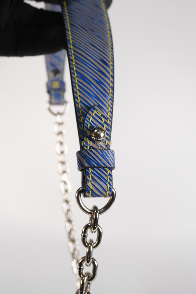 Twist MM Shoulder Bag in Blue Epi Leather & Silver Hardware | Purse Maison Luxury Bags Shop