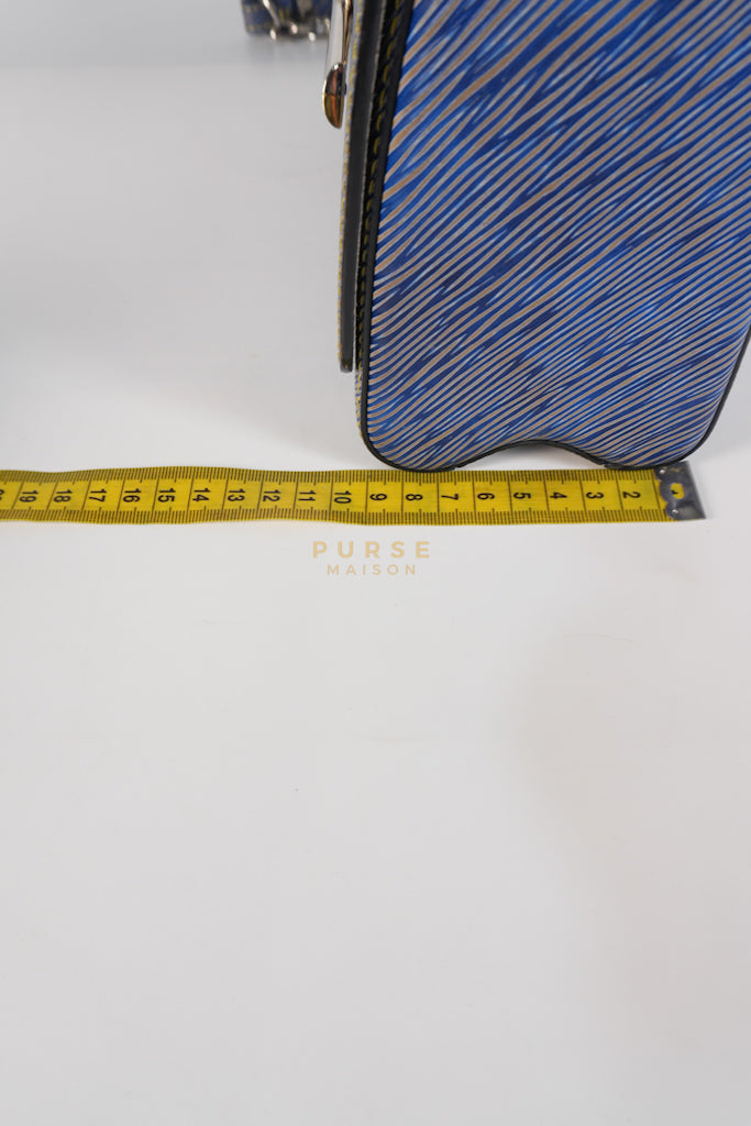 Twist MM Shoulder Bag in Blue Epi Leather & Silver Hardware | Purse Maison Luxury Bags Shop