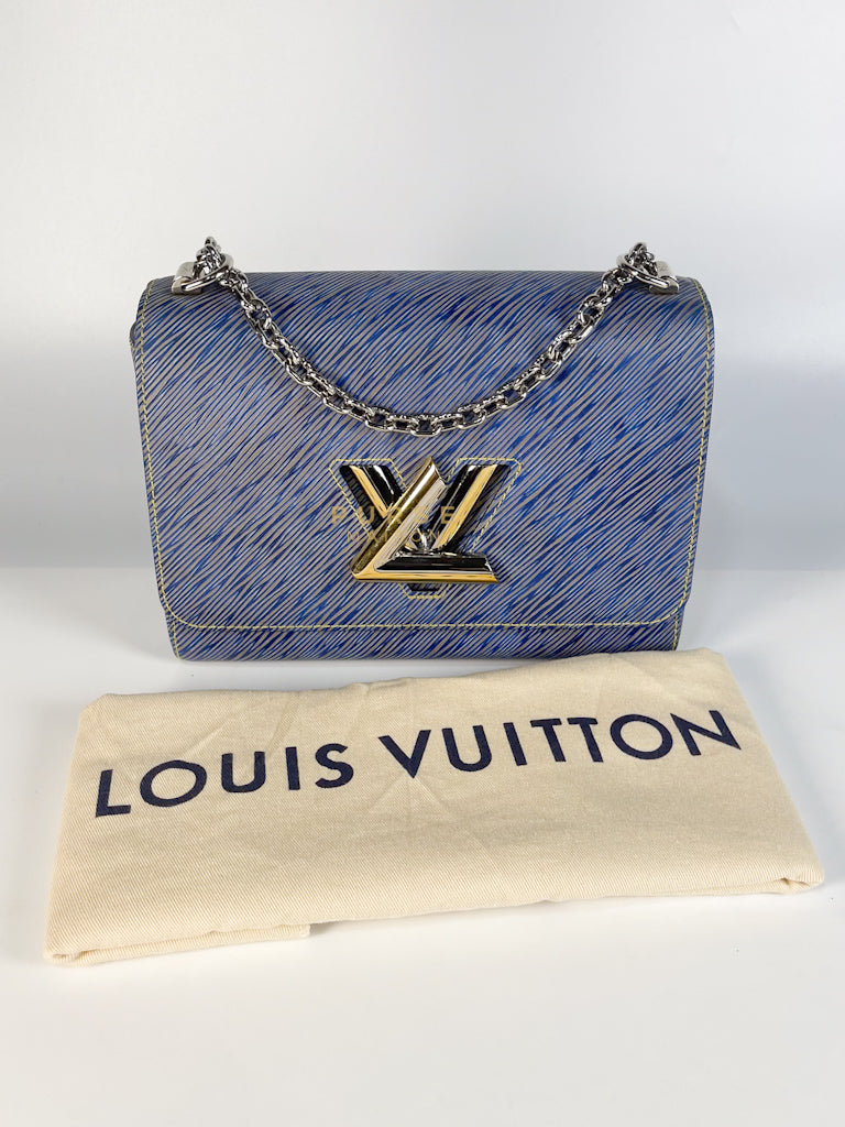 Twist MM Shoulder Bag in Blue Epi Leather & Silver Hardware | Purse Maison Luxury Bags Shop