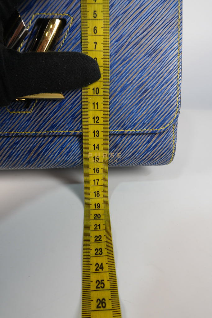 Twist MM Shoulder Bag in Blue Epi Leather & Silver Hardware | Purse Maison Luxury Bags Shop