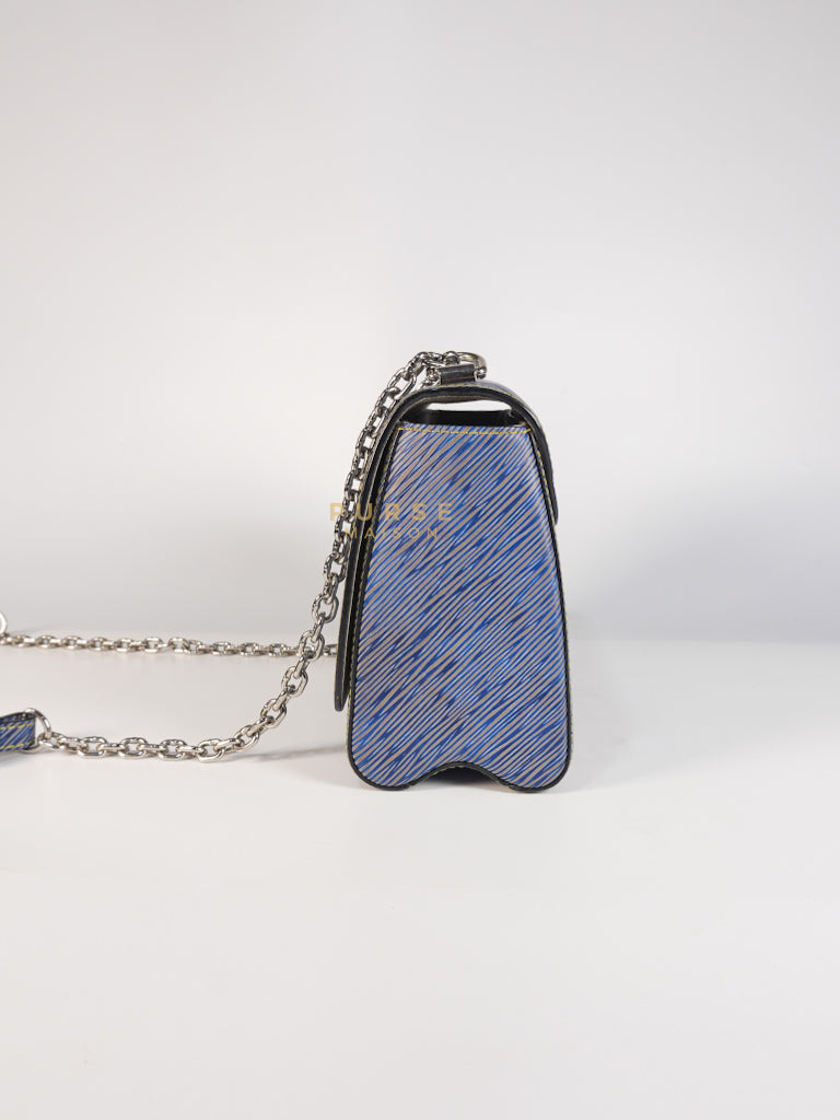 Twist MM Shoulder Bag in Blue Epi Leather & Silver Hardware | Purse Maison Luxury Bags Shop