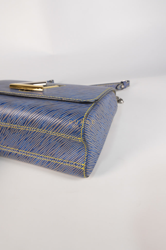 Twist MM Shoulder Bag in Blue Epi Leather & Silver Hardware | Purse Maison Luxury Bags Shop