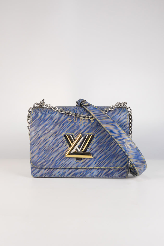 Twist MM Shoulder Bag in Blue Epi Leather & Silver Hardware | Purse Maison Luxury Bags Shop