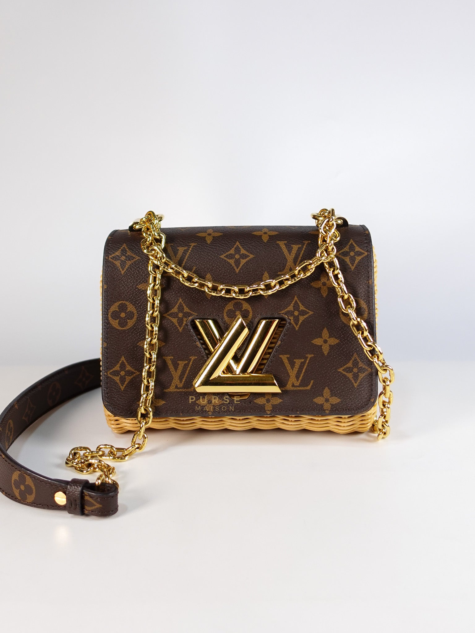 Twist PM in Wicker and Monogram Canvas (Microchip) | Purse Maison Luxury Bags Shop