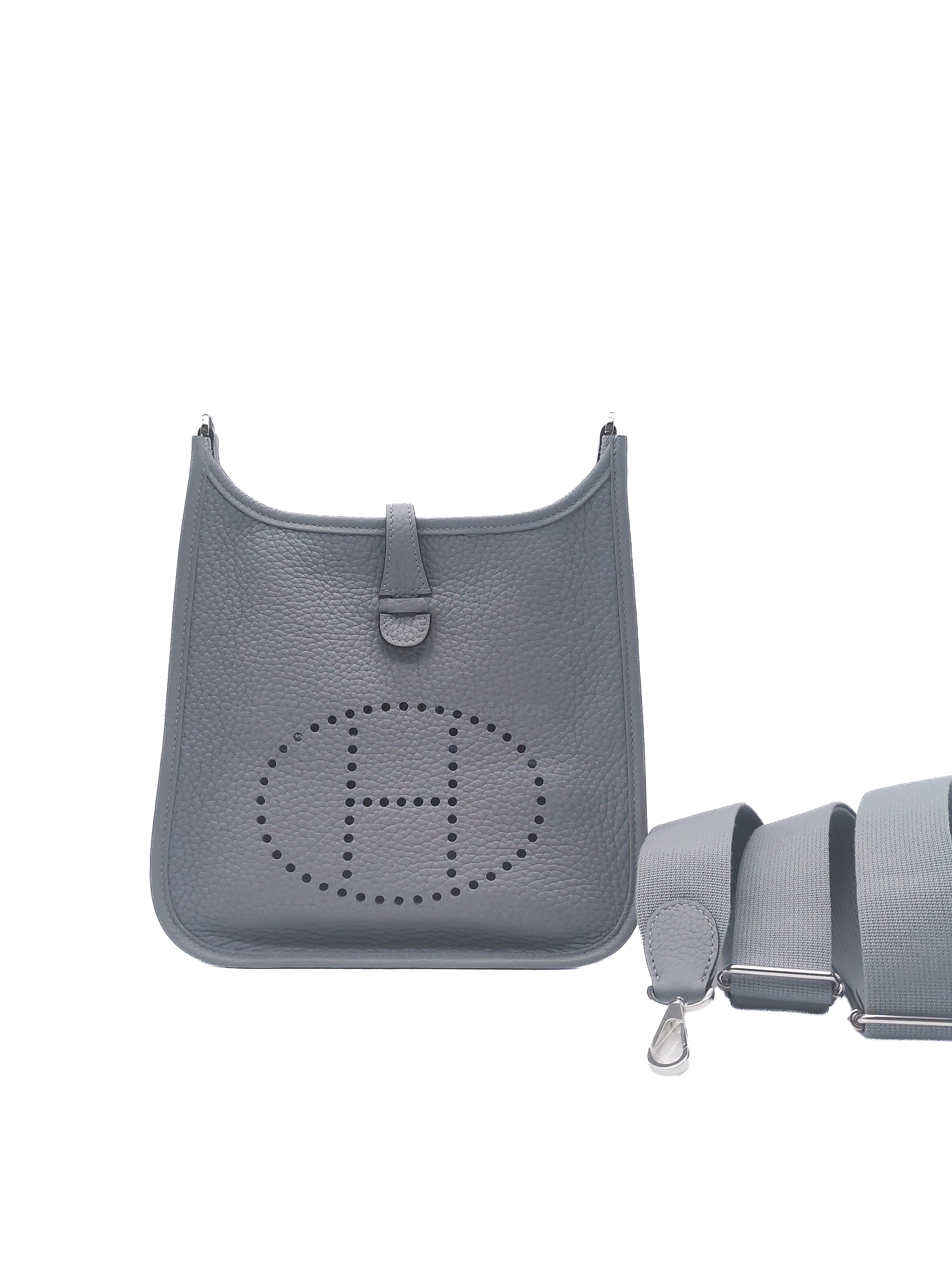 Hermes Evelyn 23 in Gris Patin Taurillon Clemence Leather Palladium Hardware Stamp G(2026)