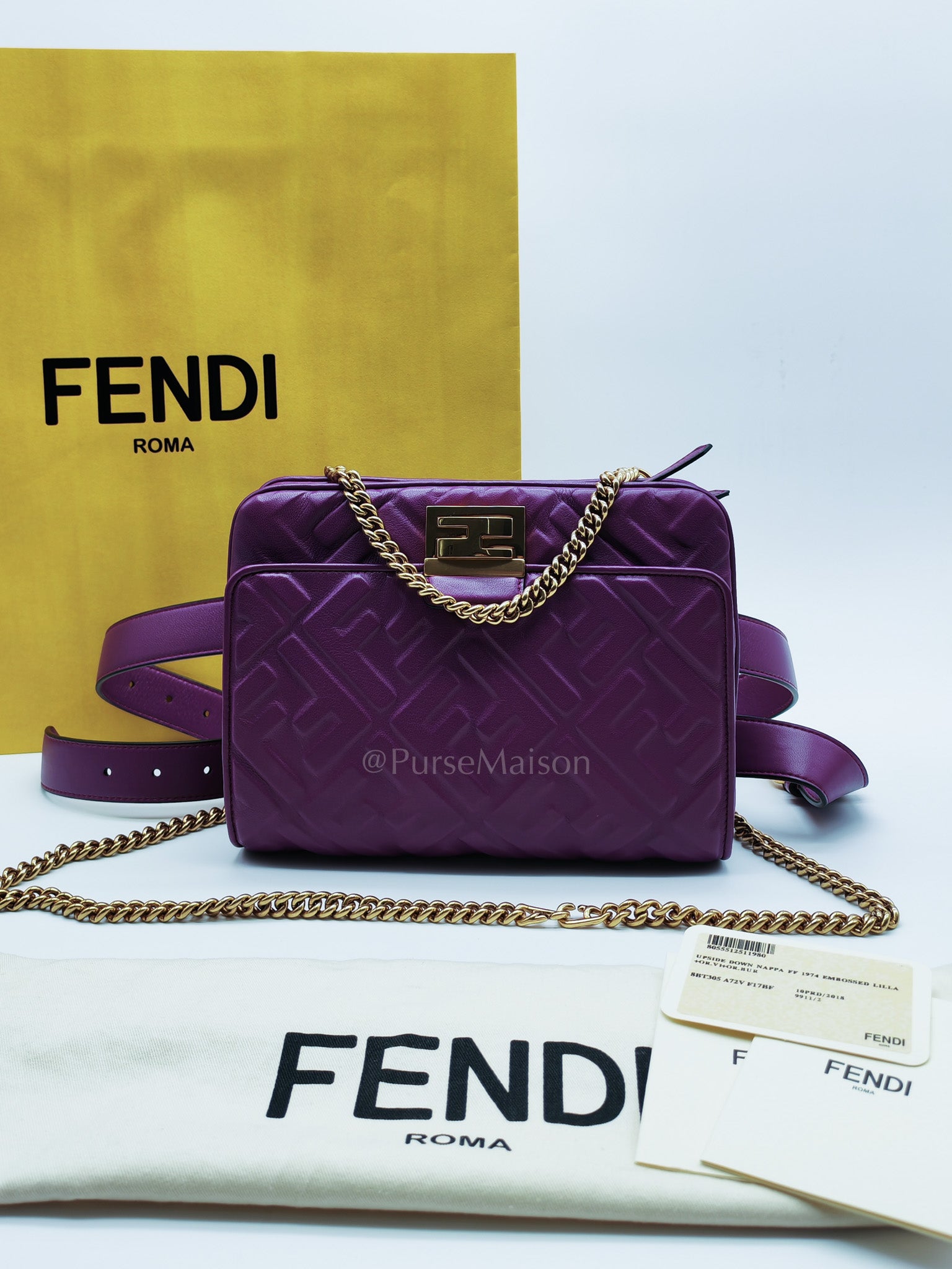 Upside Down Belt Bag in Nappa Zucca Embossed | Purse Maison Luxury Bags Shop