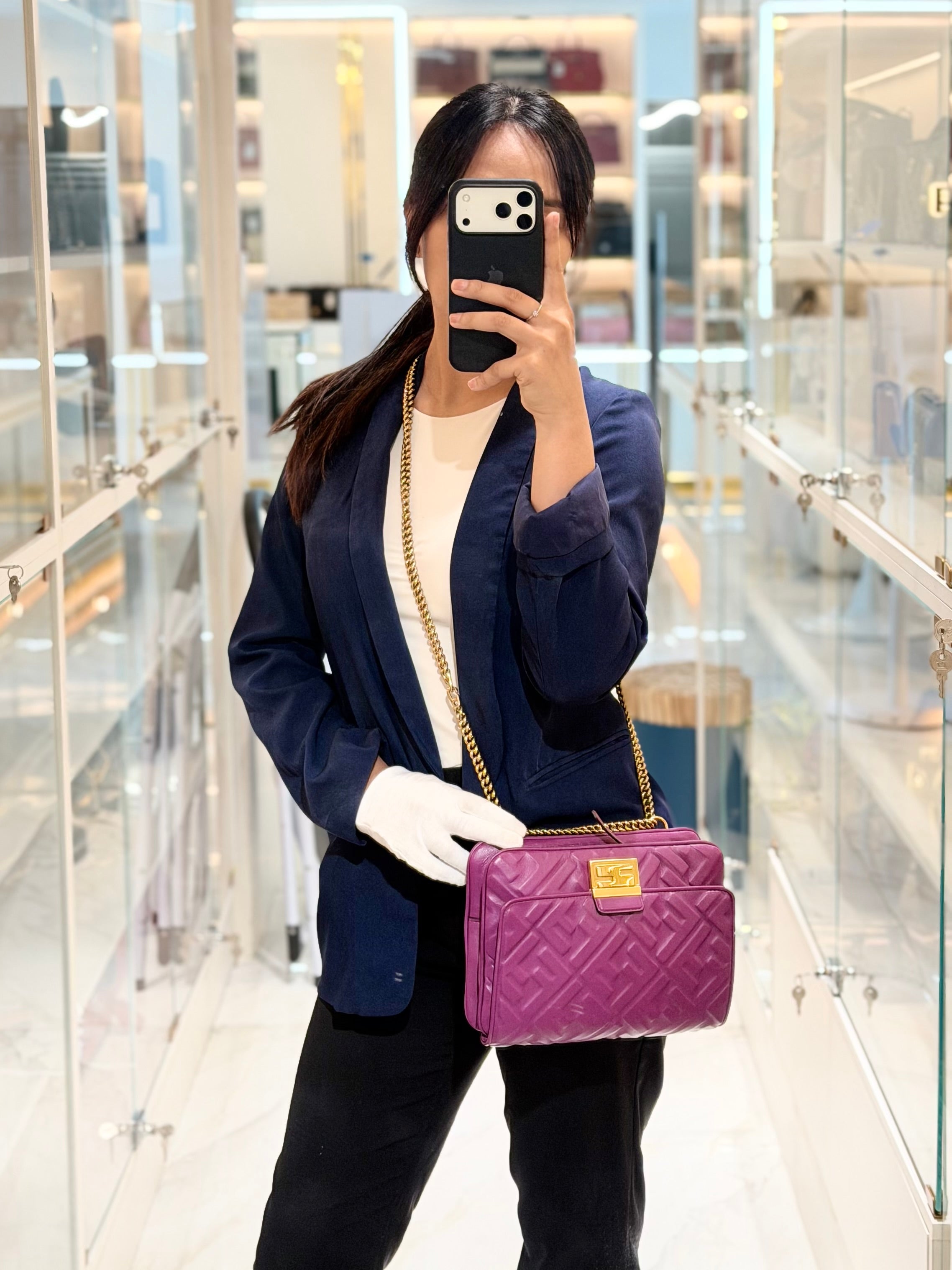 Upside Down Belt Bag in Nappa Zucca Embossed | Purse Maison Luxury Bags Shop