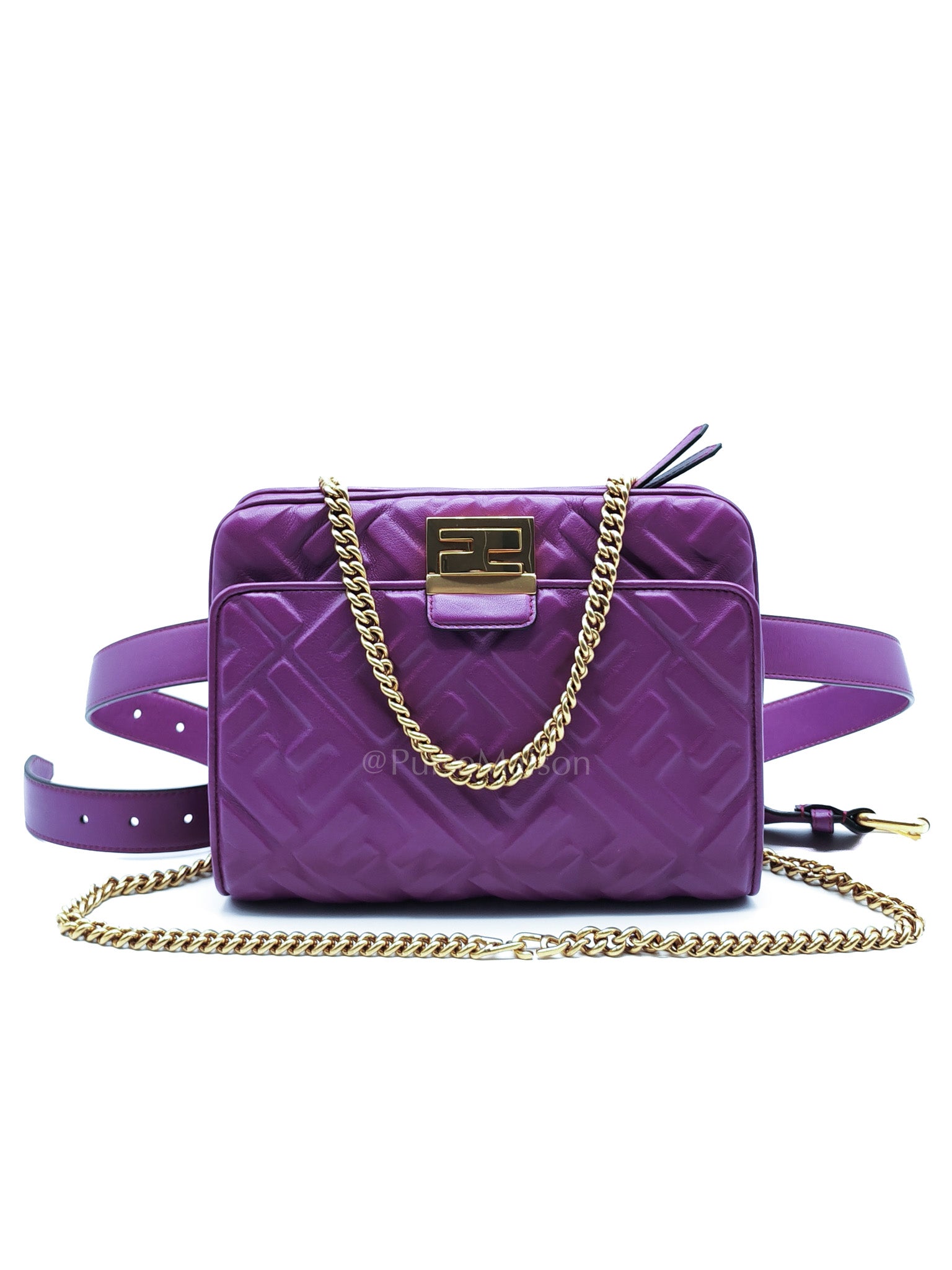 Upside Down Belt Bag in Nappa Zucca Embossed | Purse Maison Luxury Bags Shop