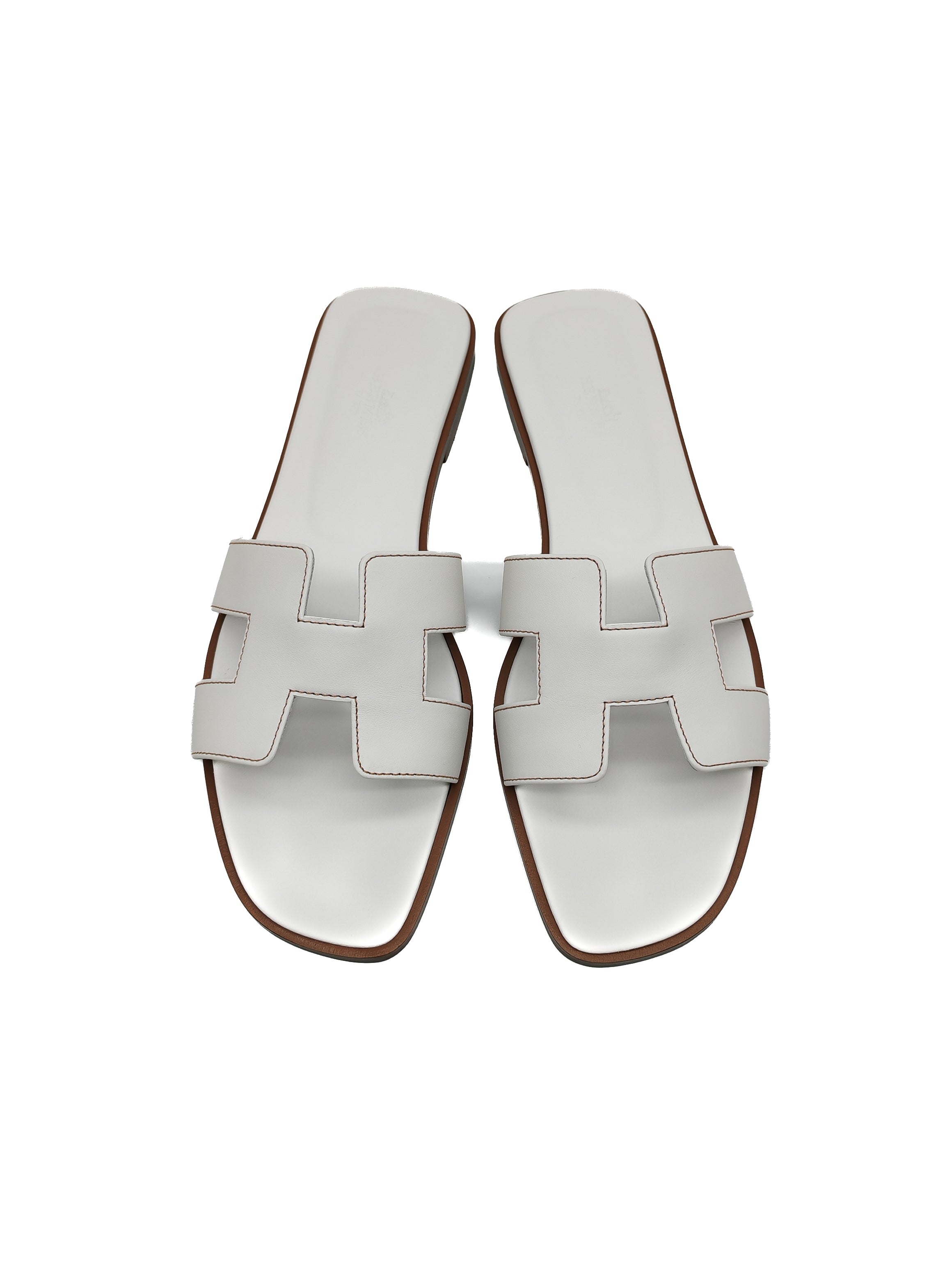 Oran Sandals in White Swift Leather Size 40 (26cm)