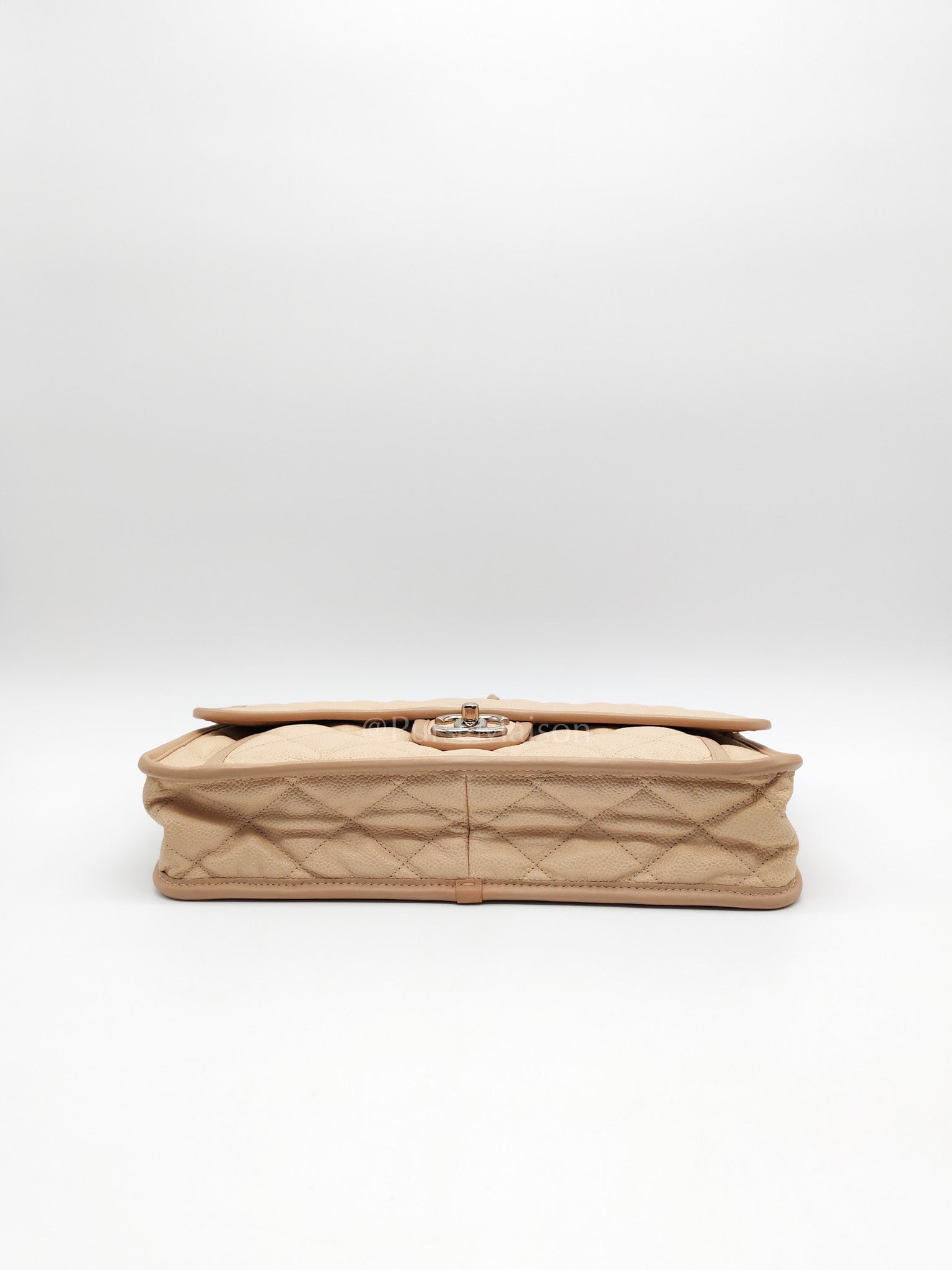 French Riviera in Beige Quilted Caviar Leather and Silver Hardware Seires 18