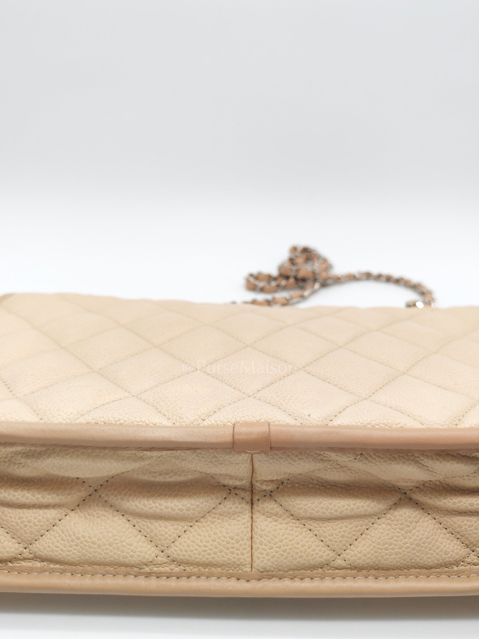 French Riviera in Beige Quilted Caviar Leather and Silver Hardware Seires 18