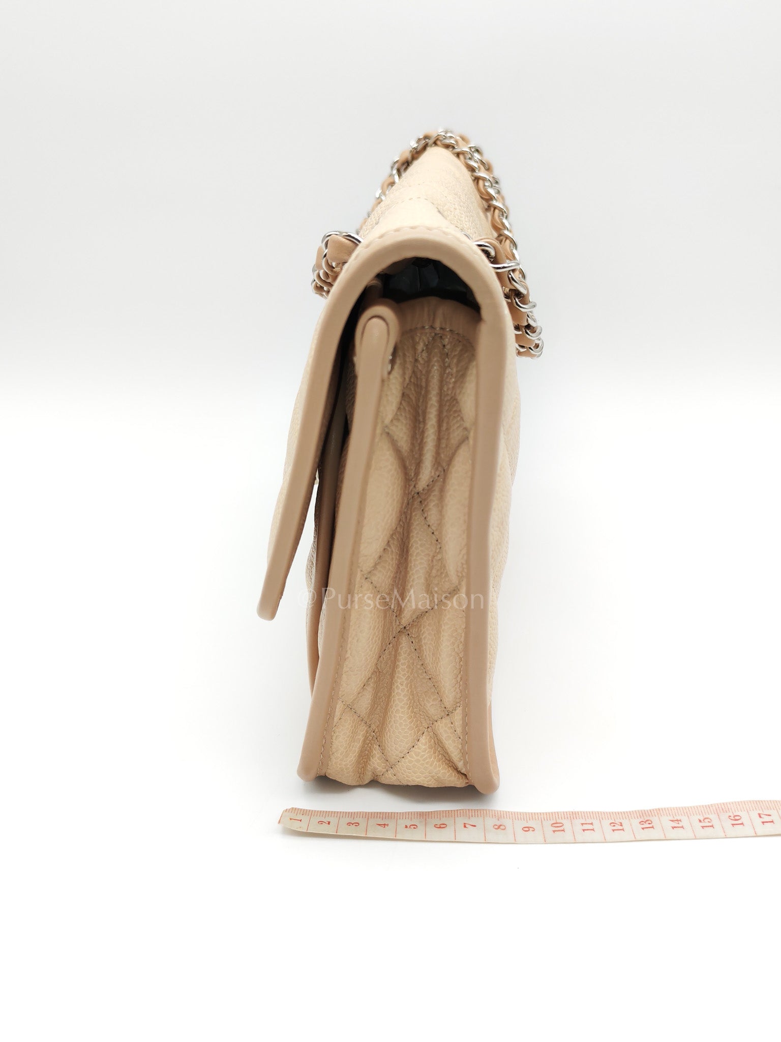 French Riviera in Beige Quilted Caviar Leather and Silver Hardware Seires 18