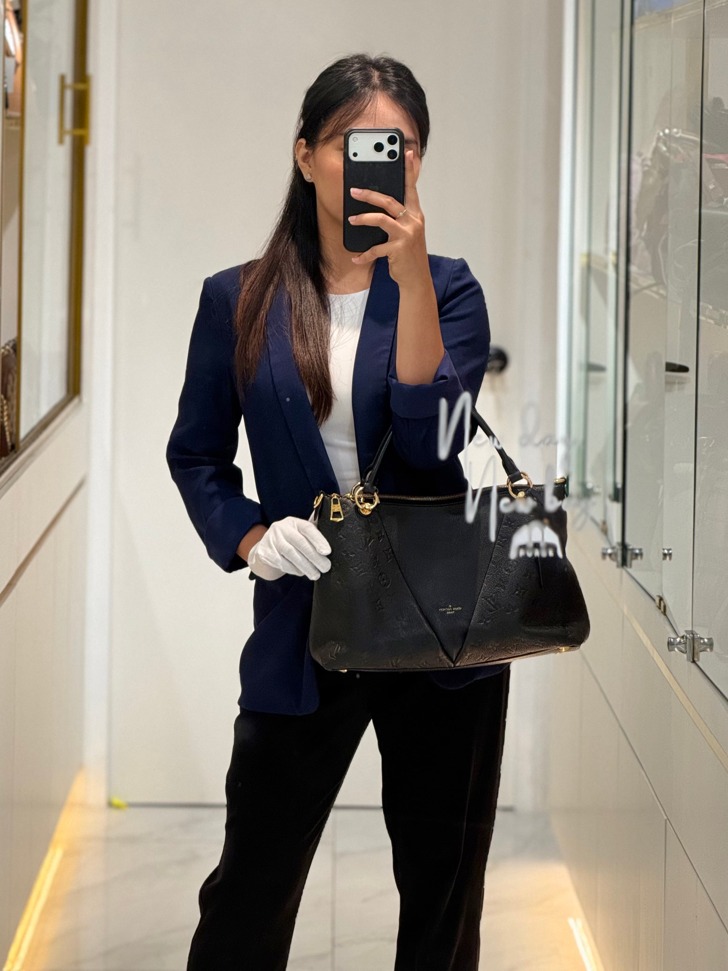 V Tote MM in Embossed Monogram Empreinte Leather & Gold Hardware (Datecode: CA3189) | Purse Maison Luxury Bags Shop