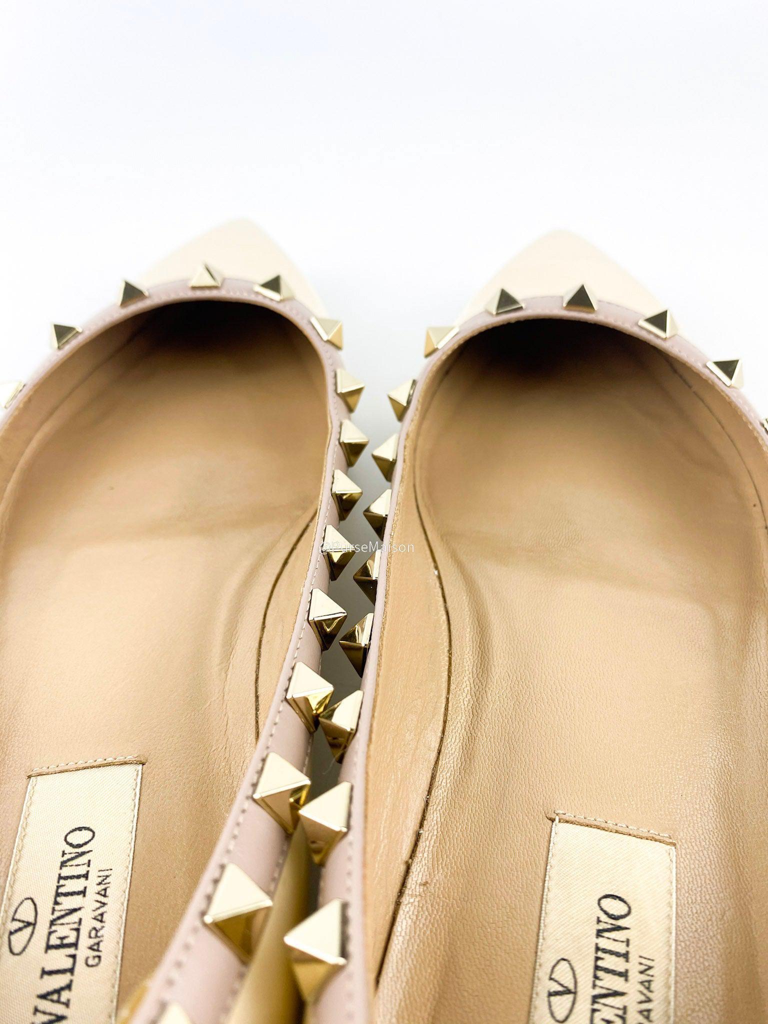 Valentino Garavani Rock Stud Ballerina Shoes Size 37 1/2 EUR