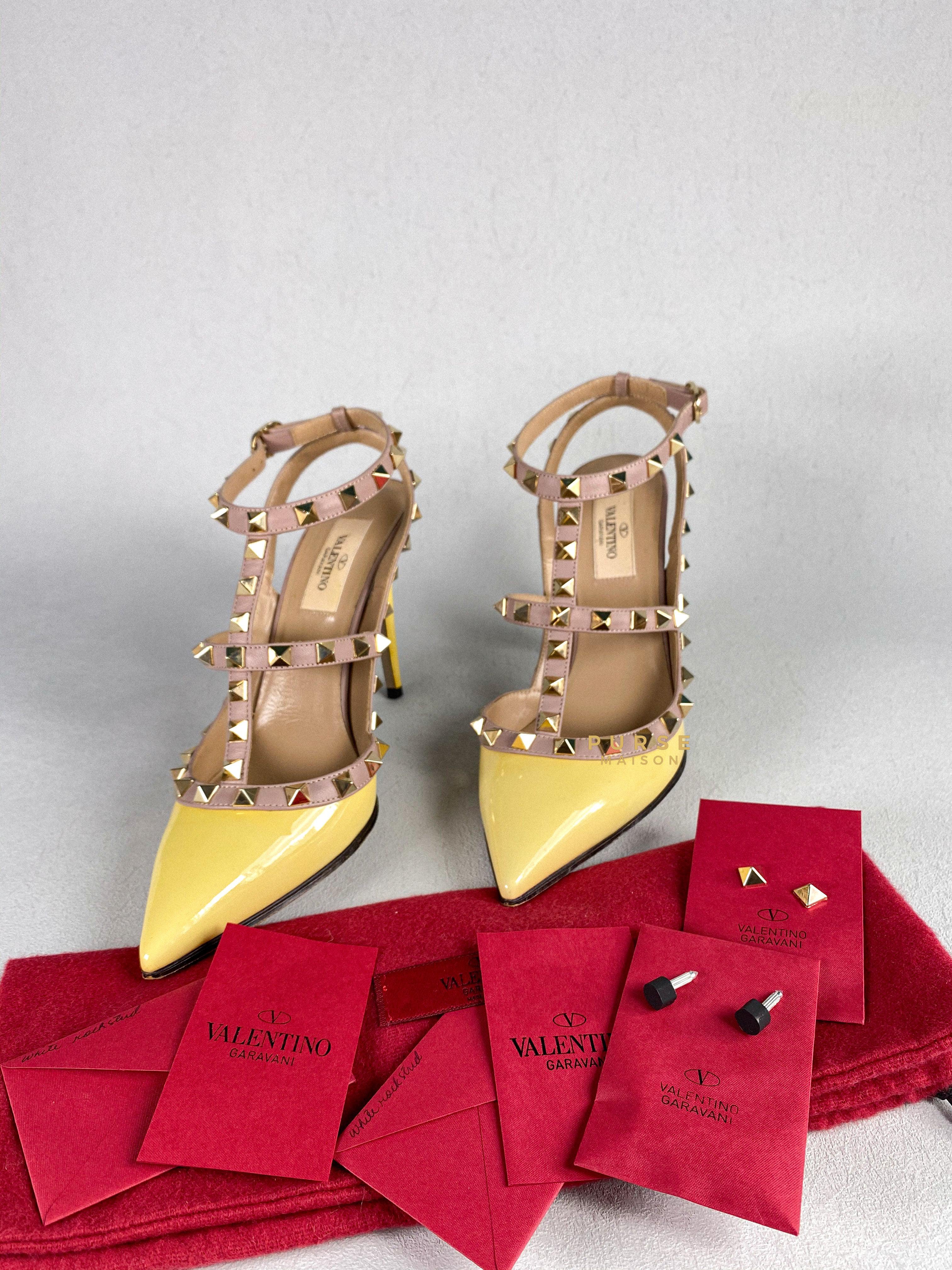 Valentino Garavani Rockstud High heels Ankle Strap Multicolor (size 37.5 EUR) | Purse Maison Luxury Bags Shop