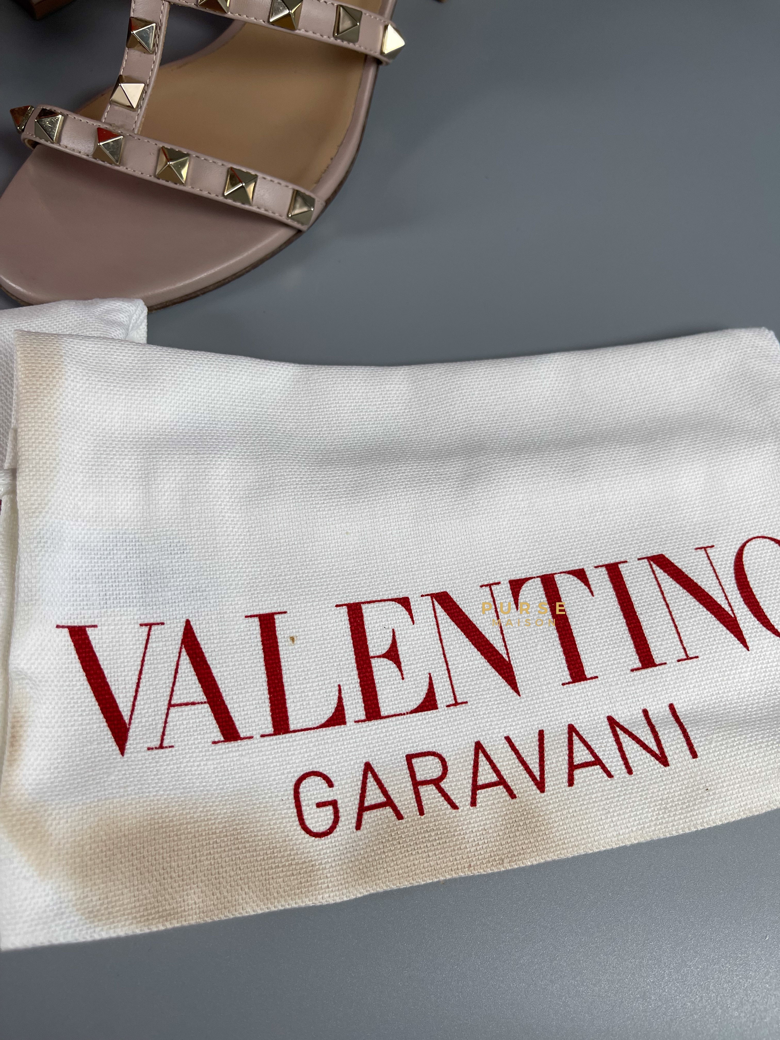 Valentino Garavani Rockstud Poudre Sandals with Heels Size 36.5 EU (23.5 cm) | Purse Maison Luxury Bags Shop