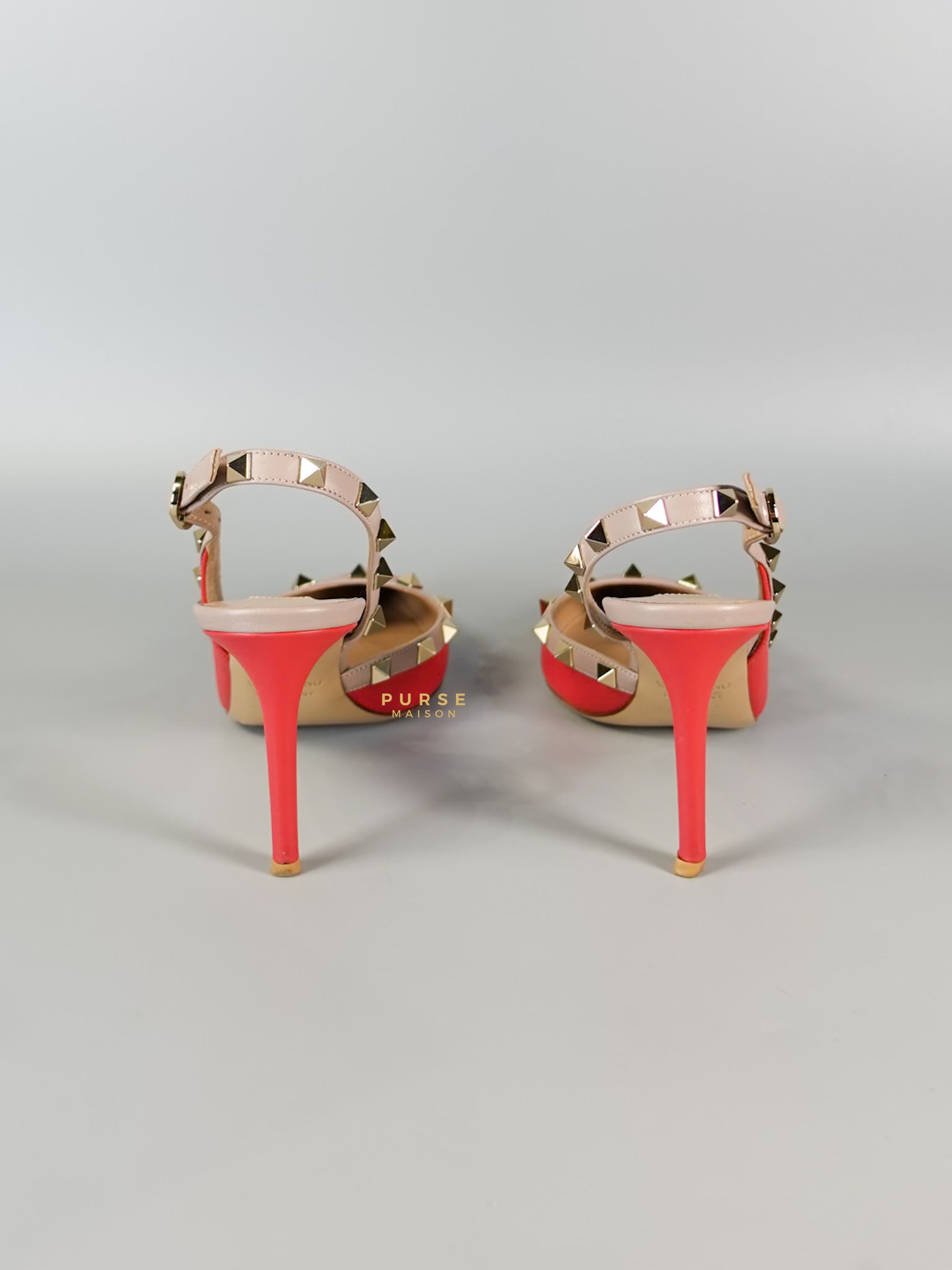 Red Leather Rockstud Slingback Pumps (Size 36EU 22.7cm) | Purse Maison Luxury Bags Shop