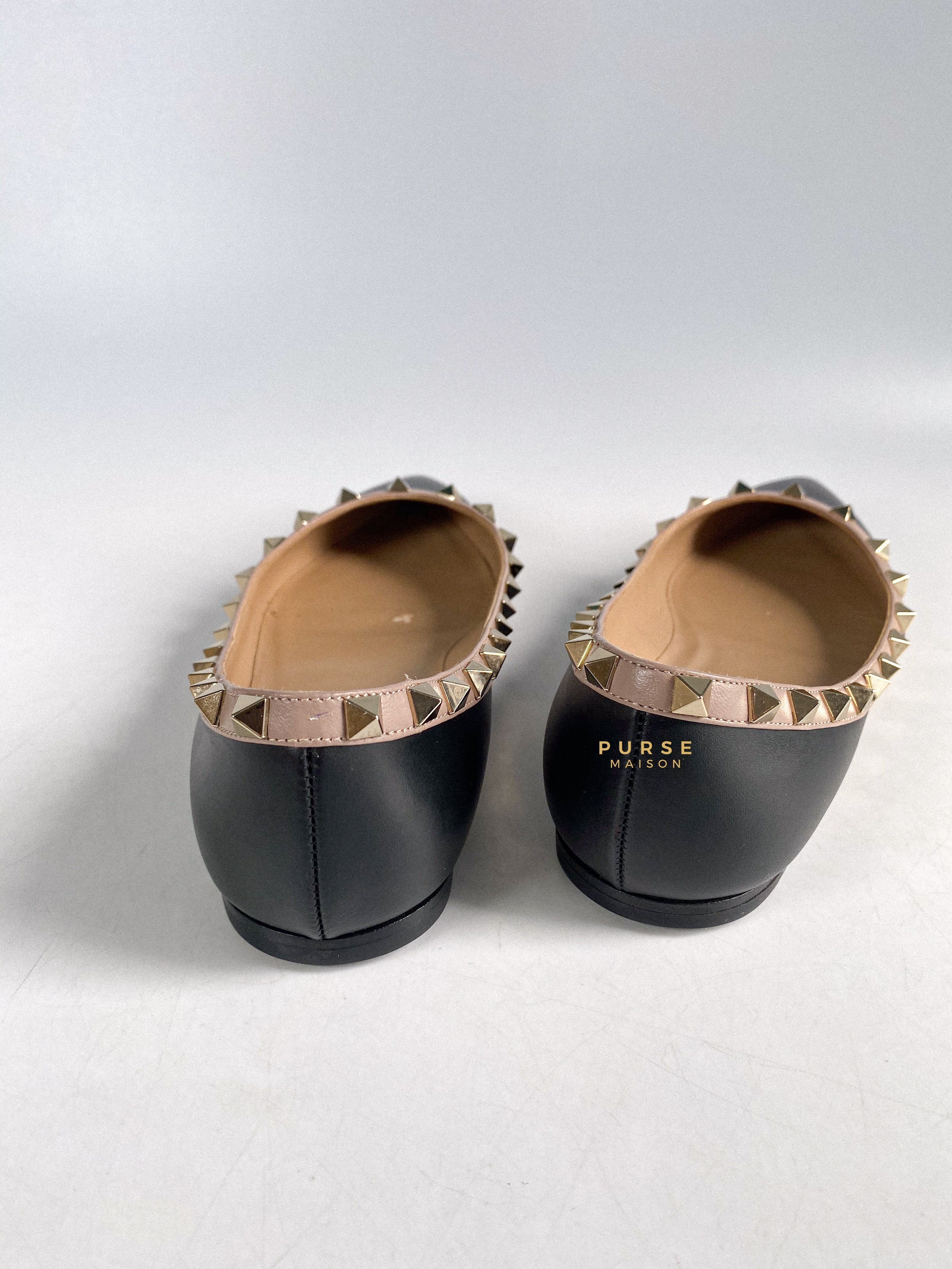 Valentino black flat outlet shoes