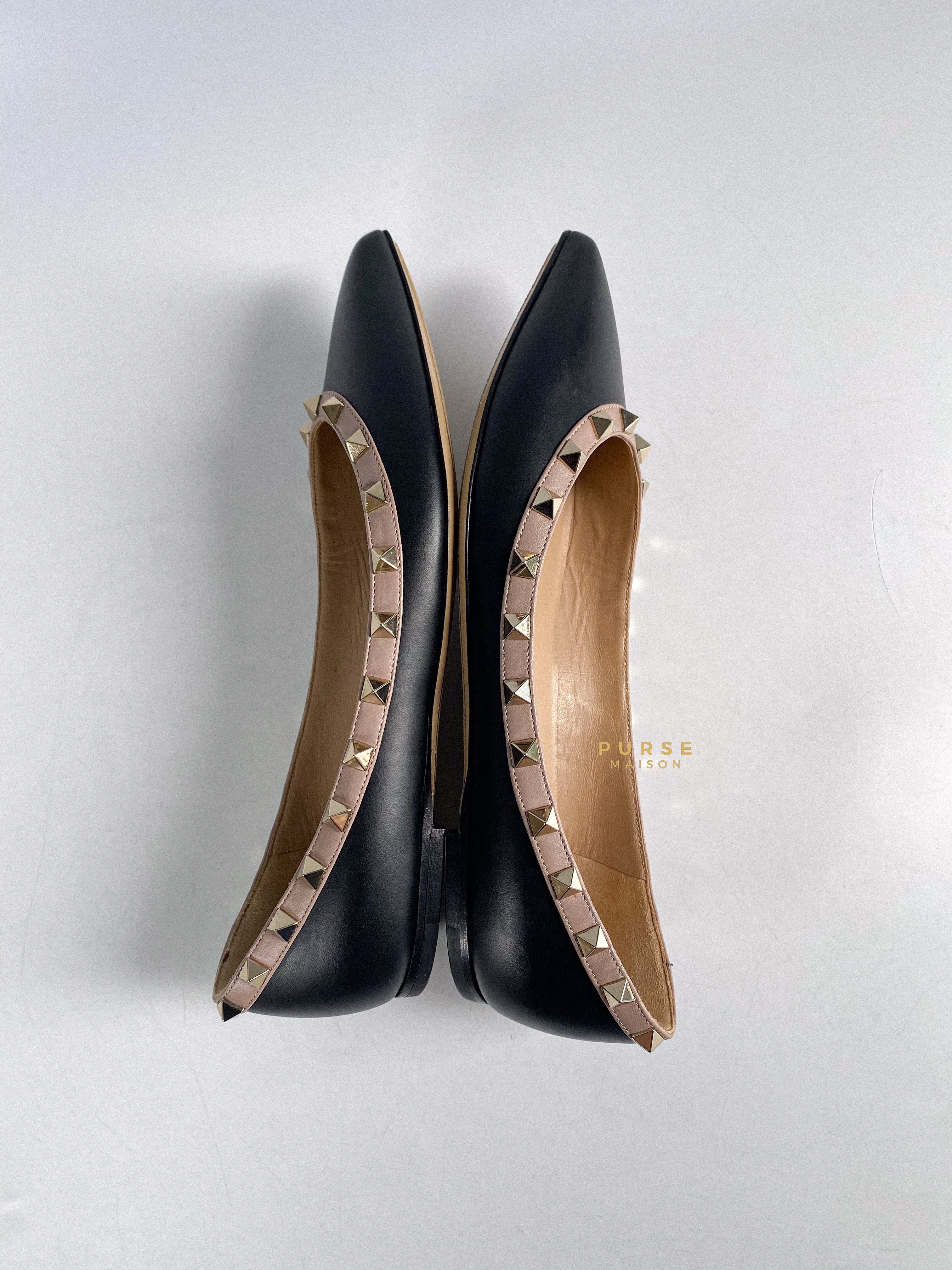 Valentino Rockstud Ballerina Flat Shoes Size 37.5 EU (25cm)