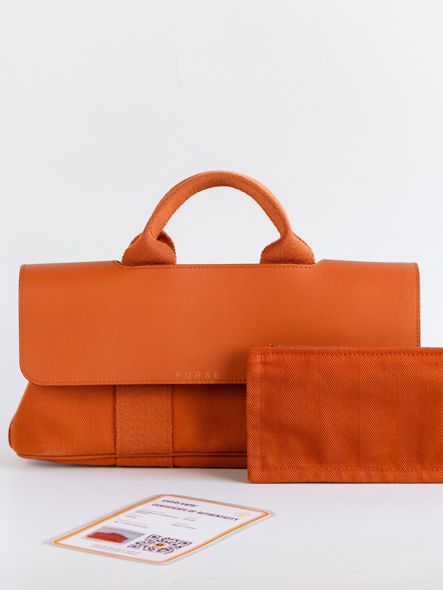 Valparaiso in Orange Canvas and Palladium Hardware | Purse Maison Luxury Bags Shop