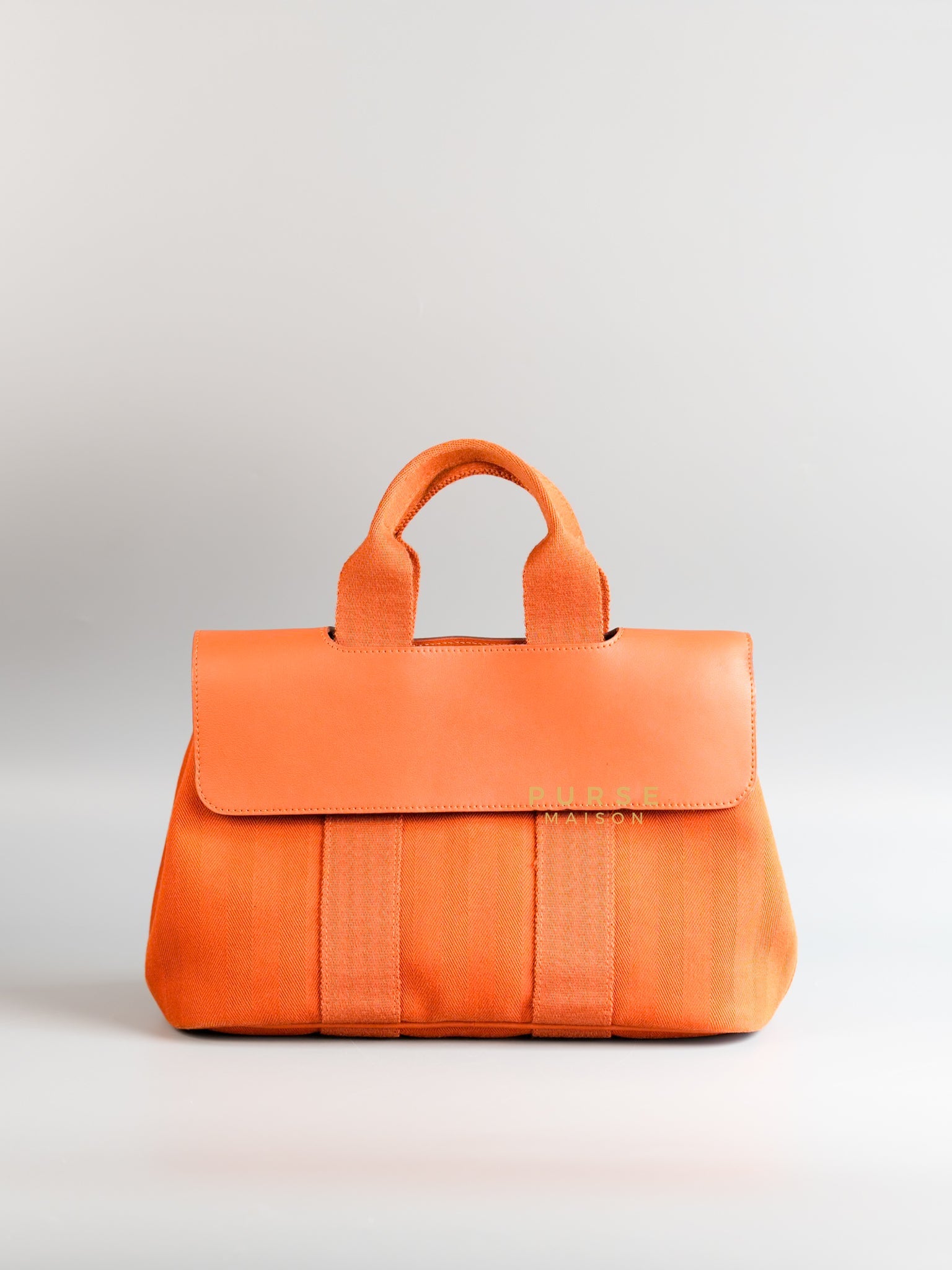 Valparaiso in Orange Canvas & Palladium Hardware Handbag | Purse Maison Luxury Bags Shop