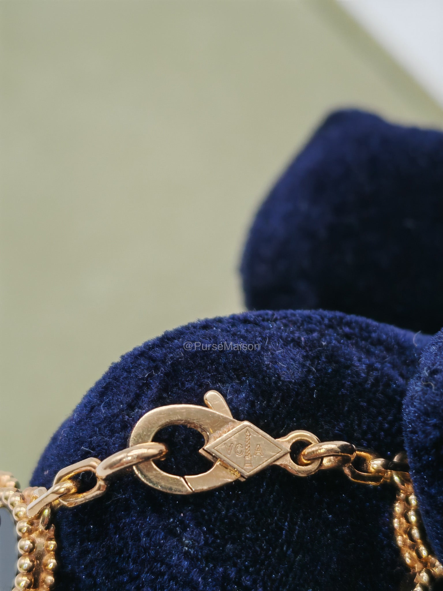 Van Cleef & Arpels Vintage Alhambra Bracelet in Onyx 5 Motif Yellow Gold (2022) | Purse Maison Luxury Bags Shop