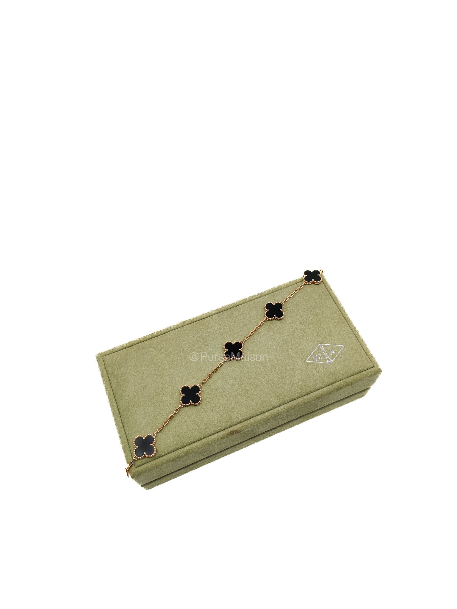 Van Cleef & Arpels Vintage Alhambra Bracelet in Onyx 5 Motif Yellow Gold (2022) | Purse Maison Luxury Bags Shop