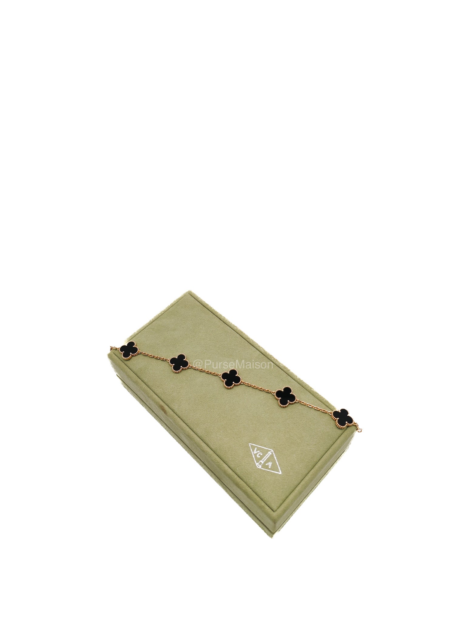 Van Cleef & Arpels Vintage Alhambra Bracelet in Onyx 5 Motif Yellow Gold (2022) | Purse Maison Luxury Bags Shop