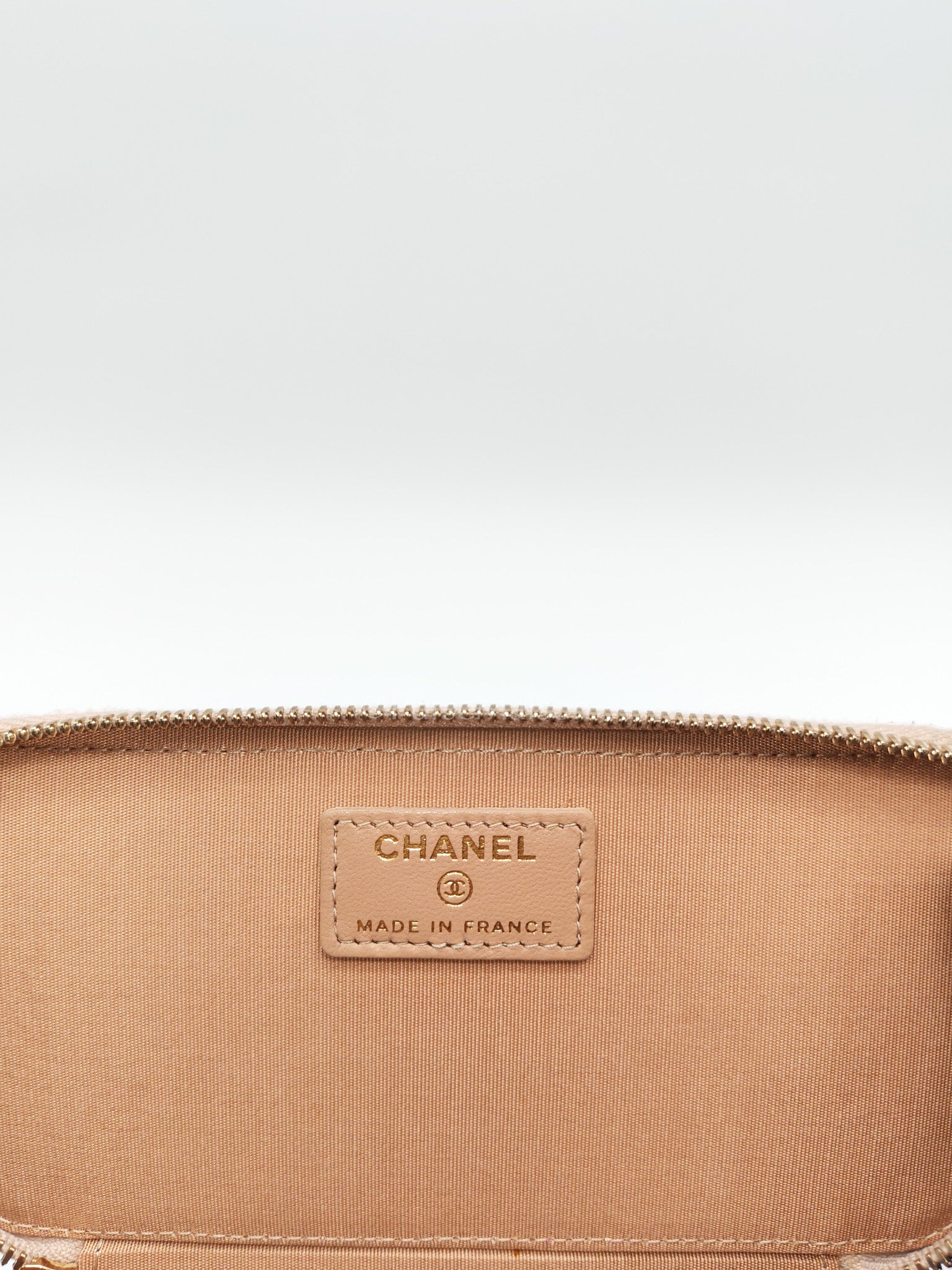 Vanity Case Top Handle Beige in Quilted Lambskin Leather and Aged Gold Hardware Series 31 | Purse Maison Luxury Bags Shop