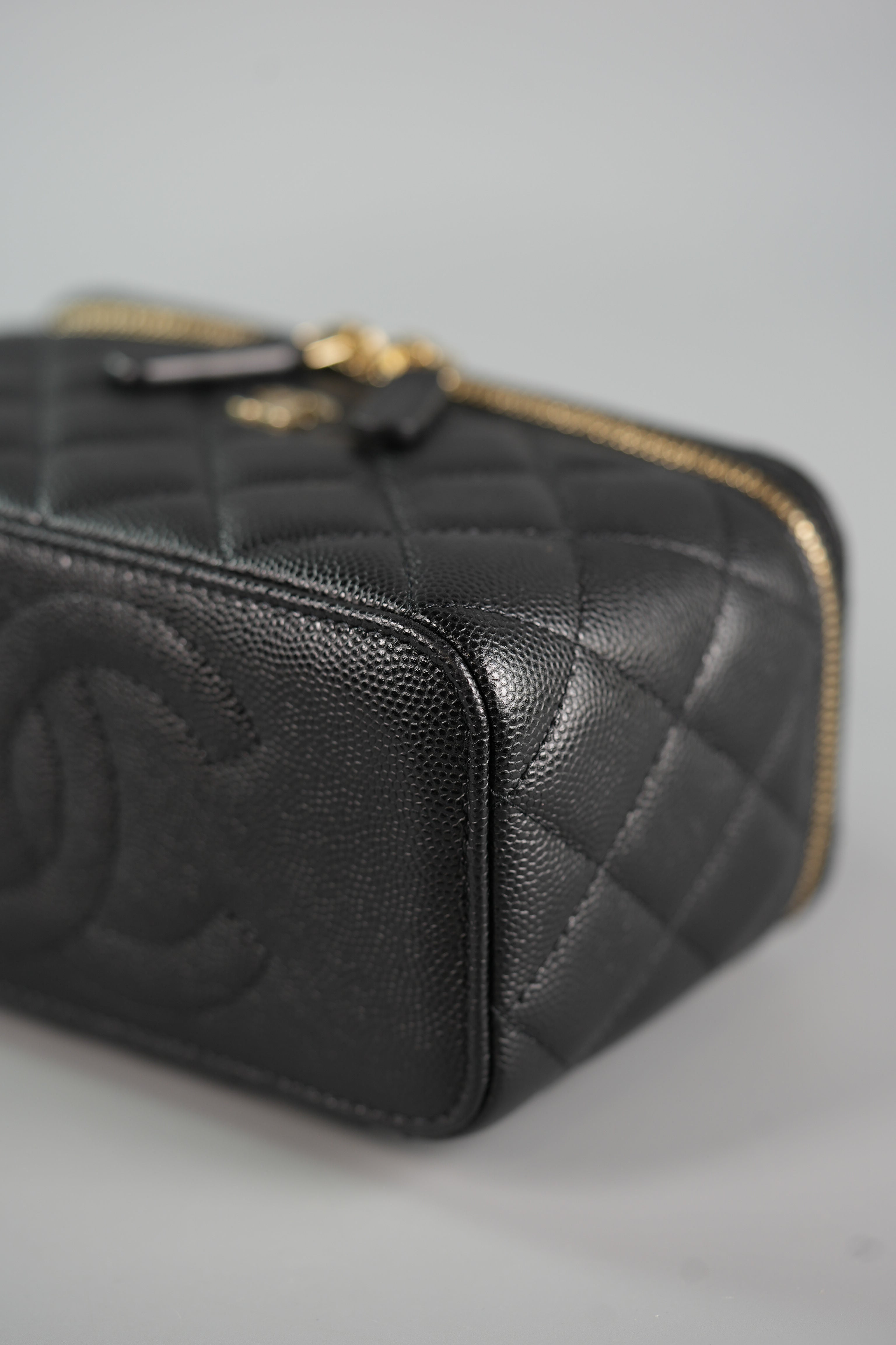 Vanity in Black Quilted Caviar & Light Gold Hardware Series 32 | Purse Maison Luxury Bags Shop