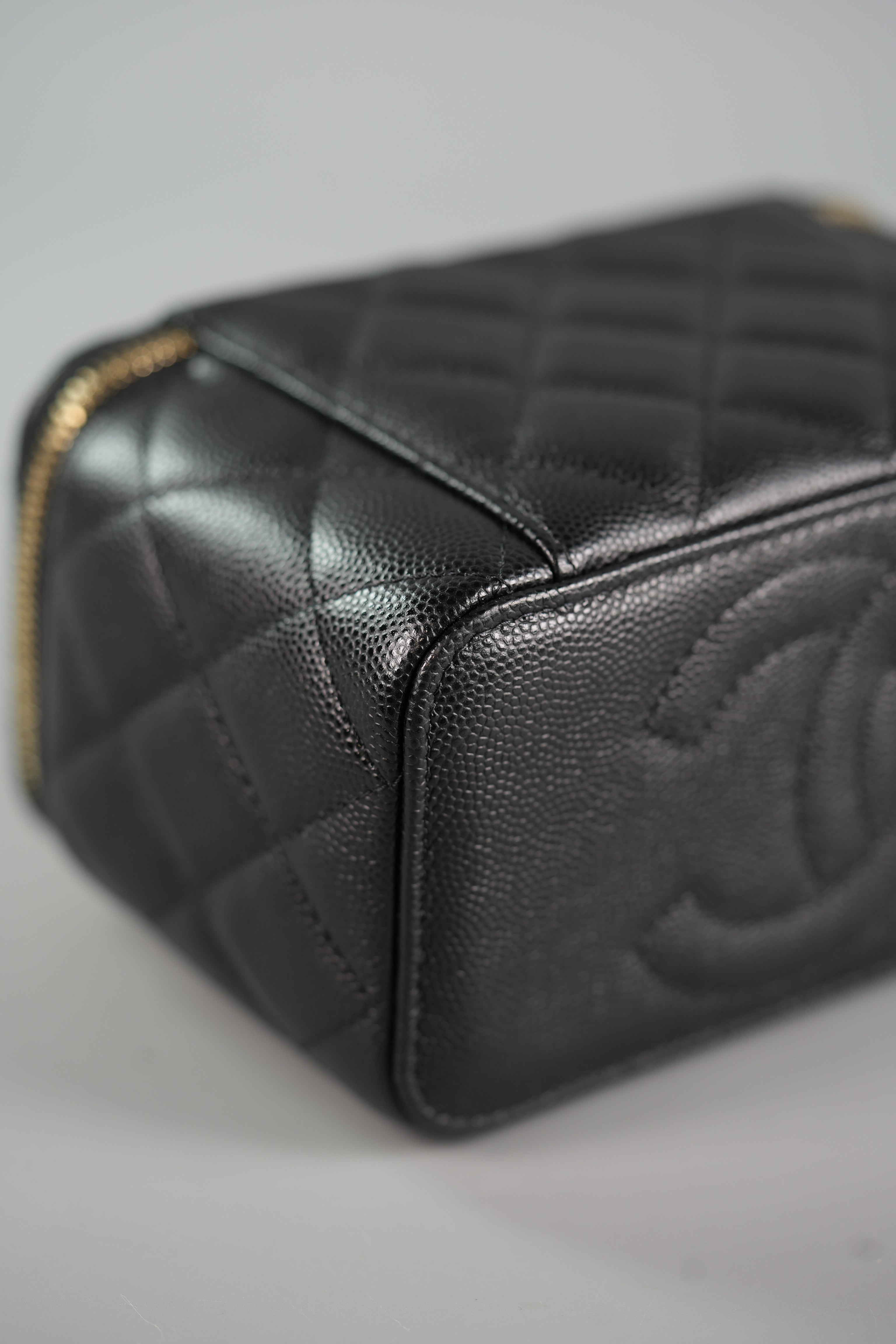 Vanity in Black Quilted Caviar & Light Gold Hardware Series 32 | Purse Maison Luxury Bags Shop