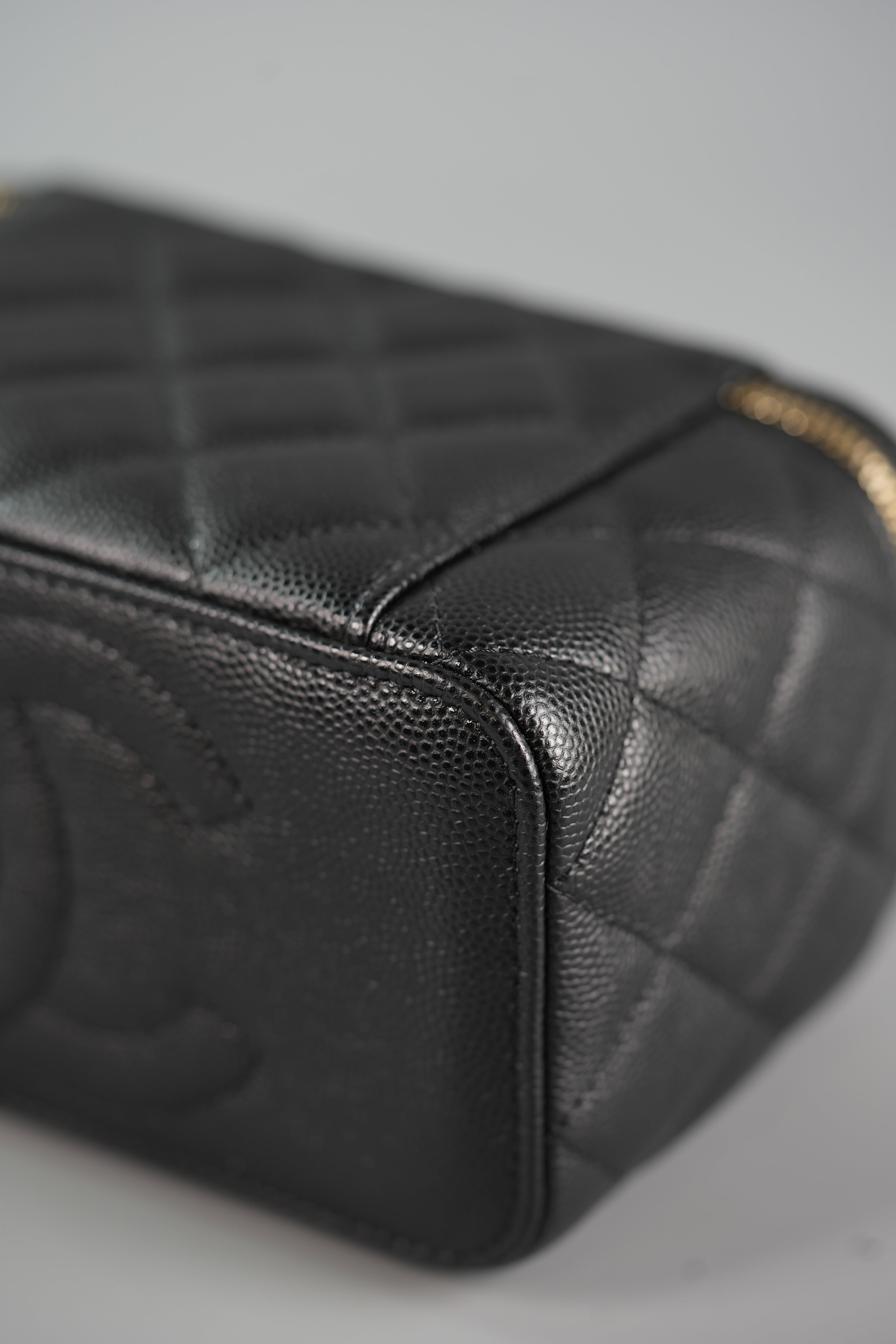 Vanity in Black Quilted Caviar & Light Gold Hardware Series 32 | Purse Maison Luxury Bags Shop