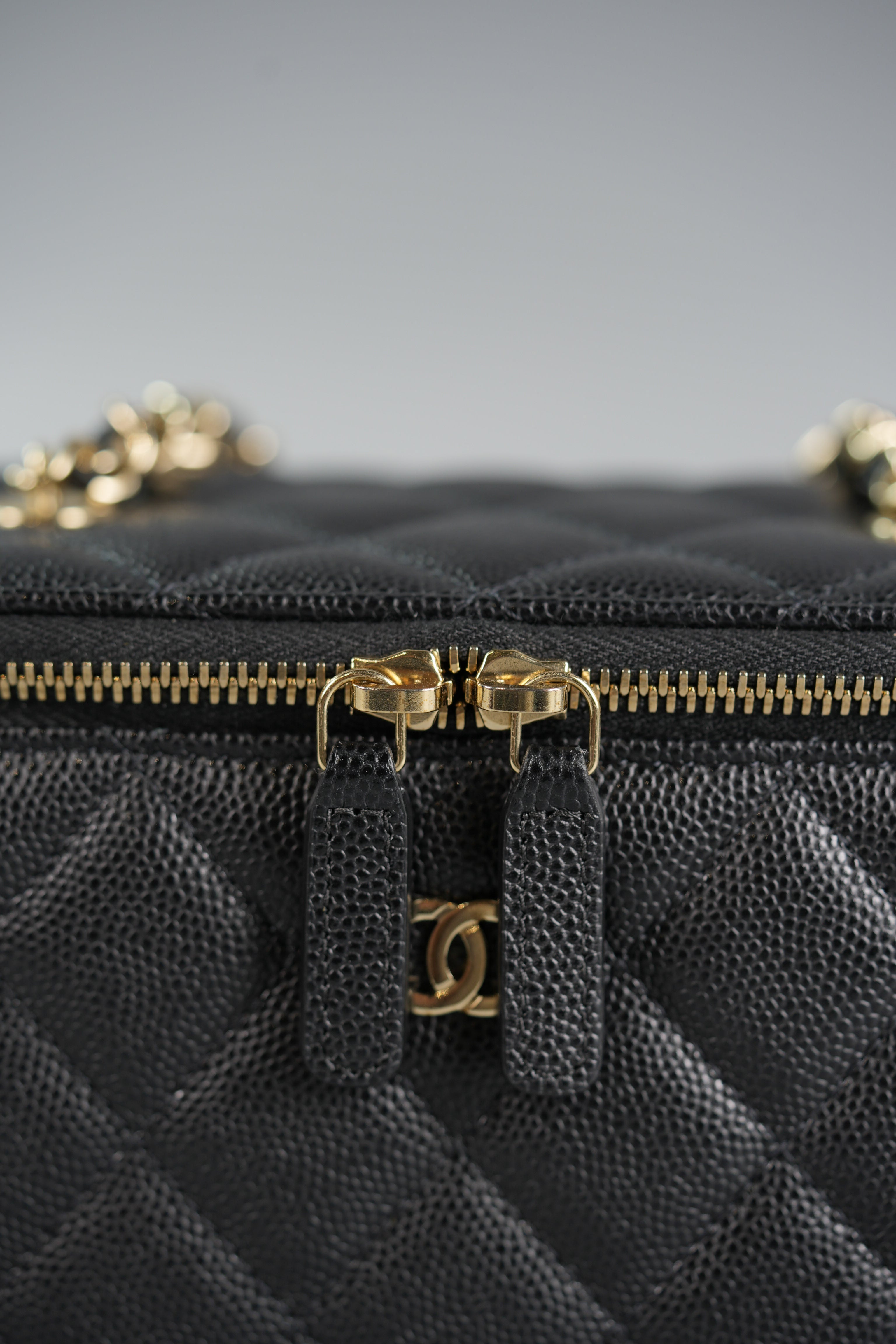 Vanity in Black Quilted Caviar & Light Gold Hardware Series 32 | Purse Maison Luxury Bags Shop