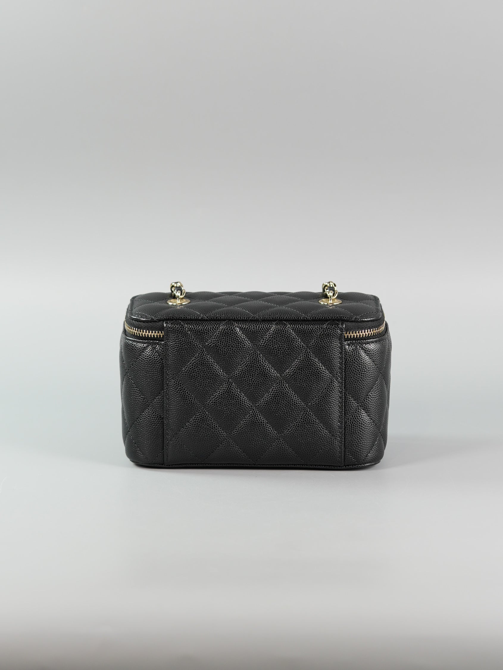 Vanity in Black Quilted Caviar & Light Gold Hardware Series 32 | Purse Maison Luxury Bags Shop