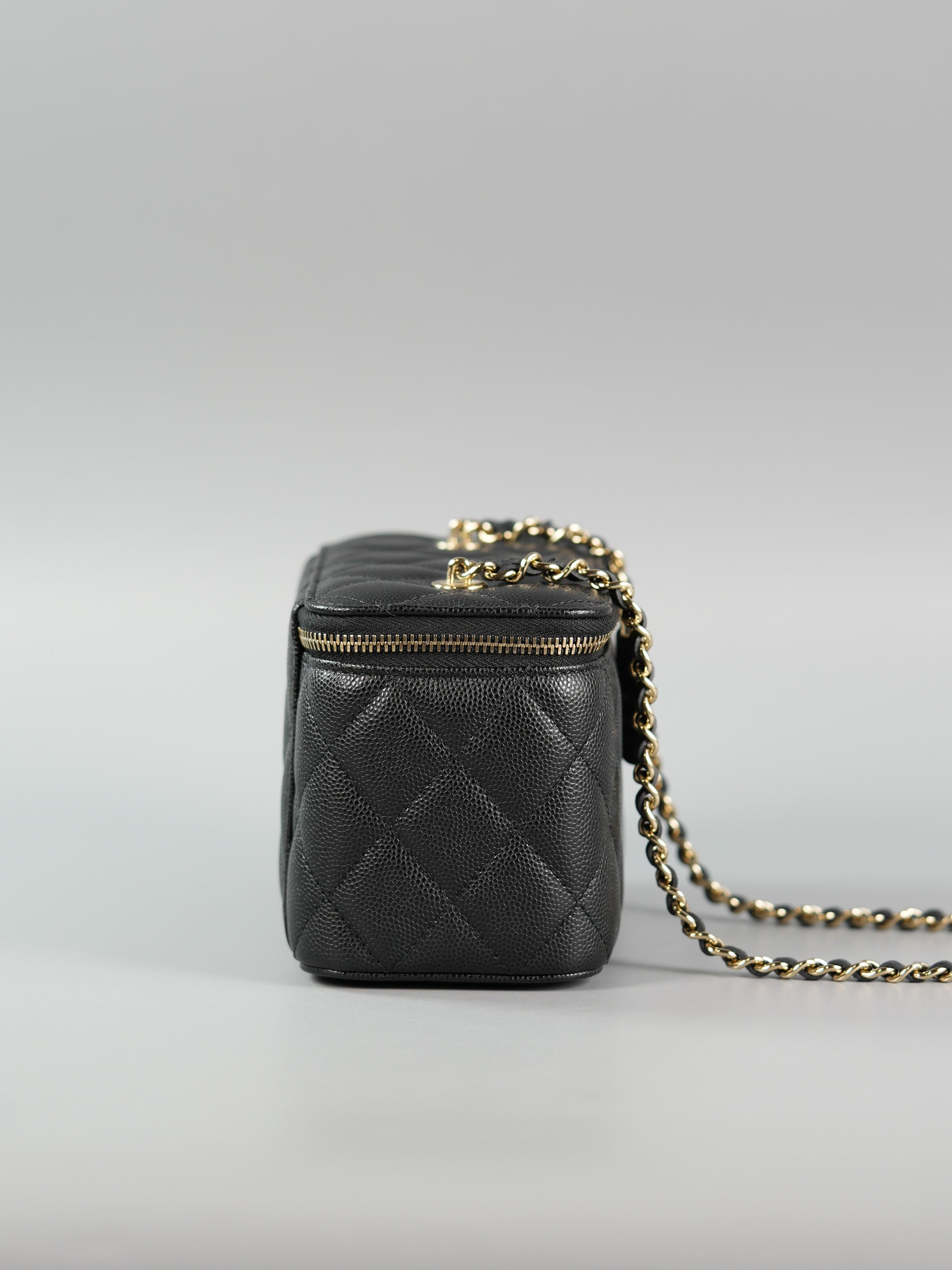 Vanity in Black Quilted Caviar & Light Gold Hardware Series 32 | Purse Maison Luxury Bags Shop