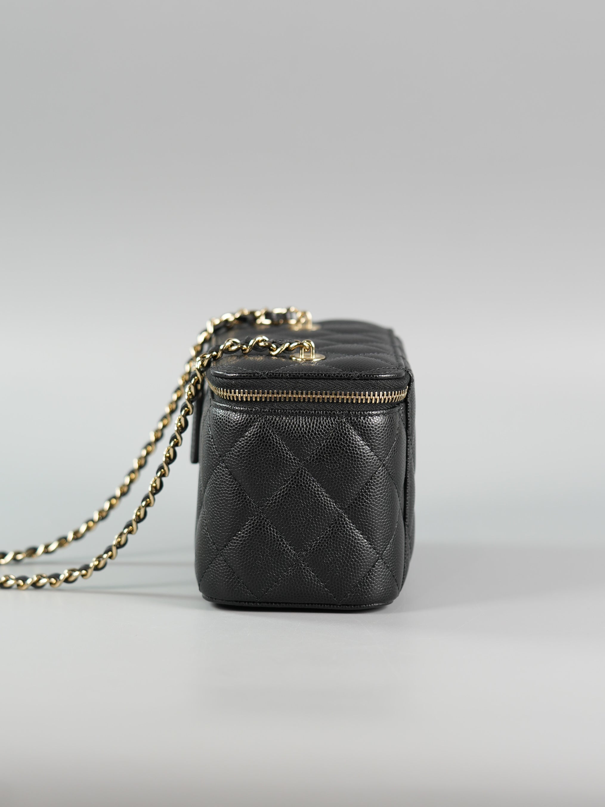 Vanity in Black Quilted Caviar & Light Gold Hardware Series 32 | Purse Maison Luxury Bags Shop