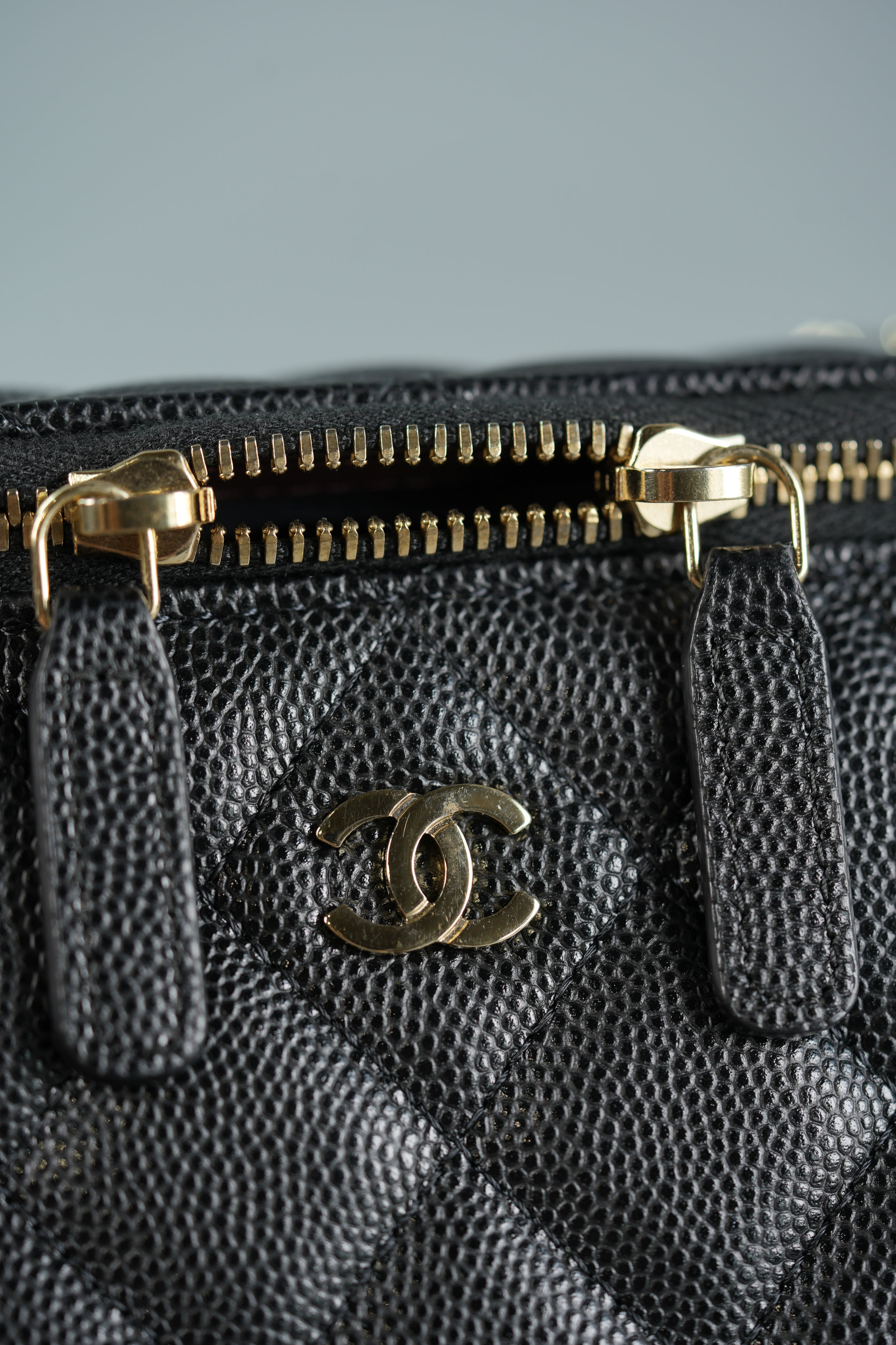 Vanity in Black Quilted Caviar & Light Gold Hardware Series 32 | Purse Maison Luxury Bags Shop