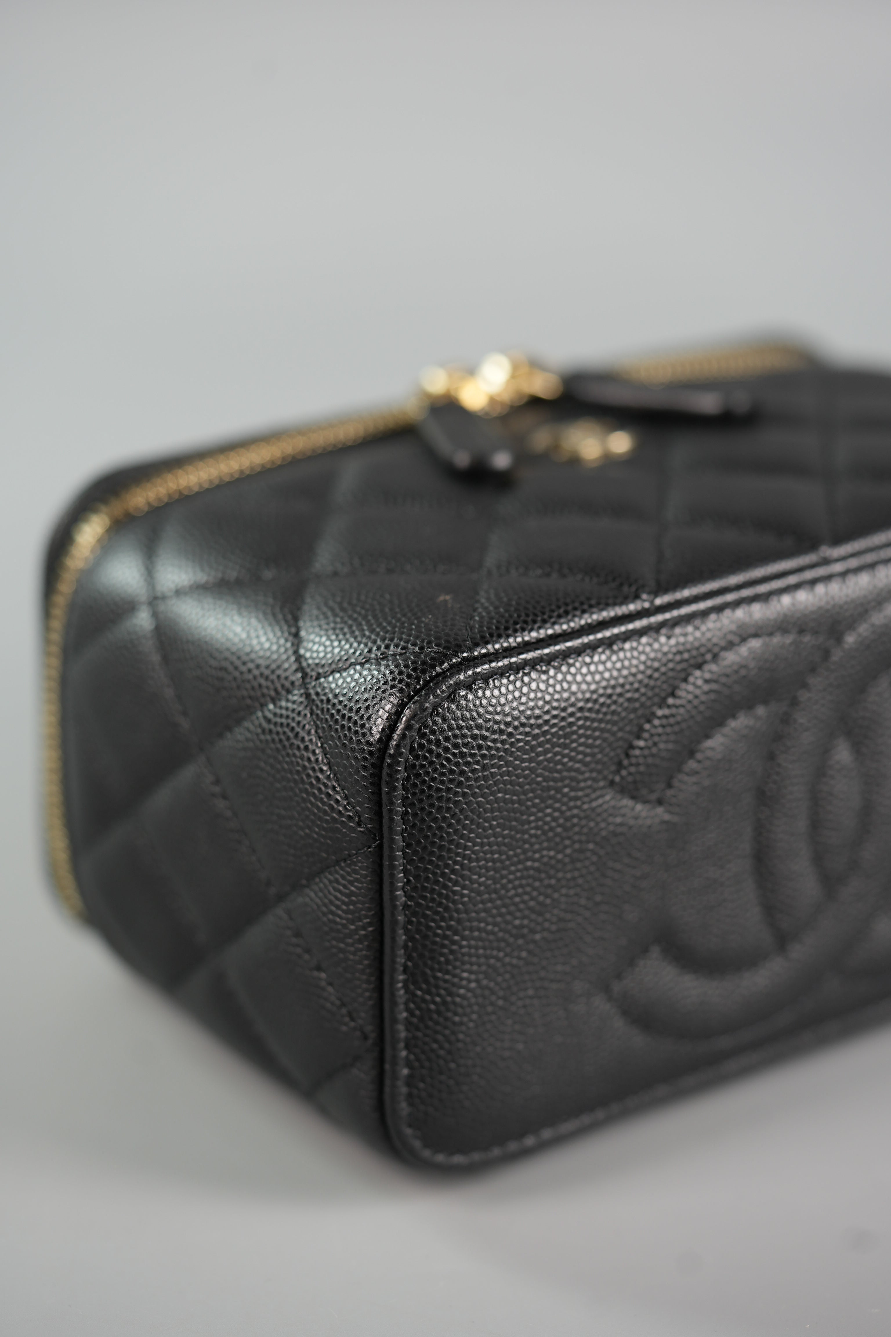 Vanity in Black Quilted Caviar & Light Gold Hardware Series 32 | Purse Maison Luxury Bags Shop