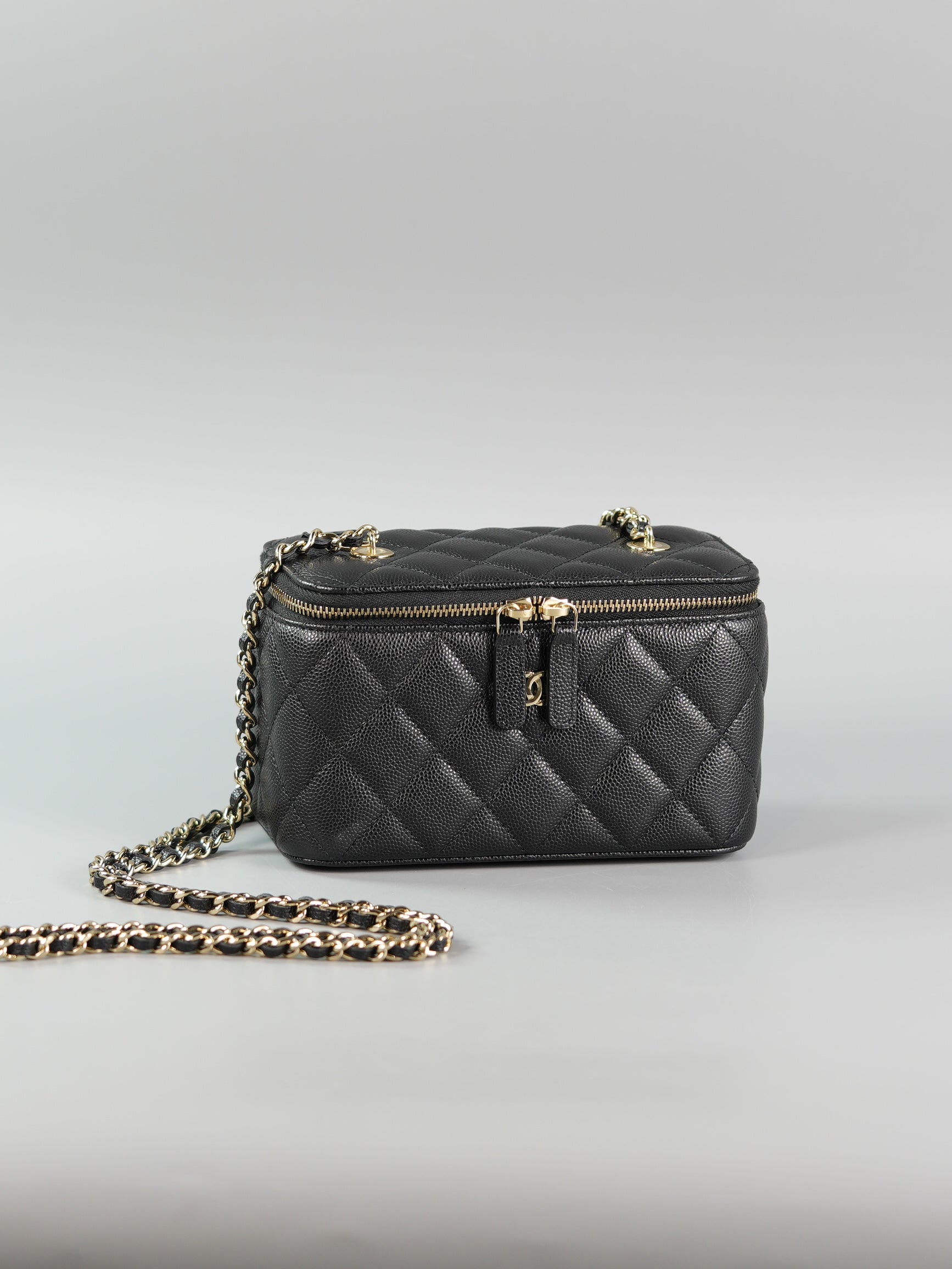 Vanity in Black Quilted Caviar & Light Gold Hardware Series 32 | Purse Maison Luxury Bags Shop