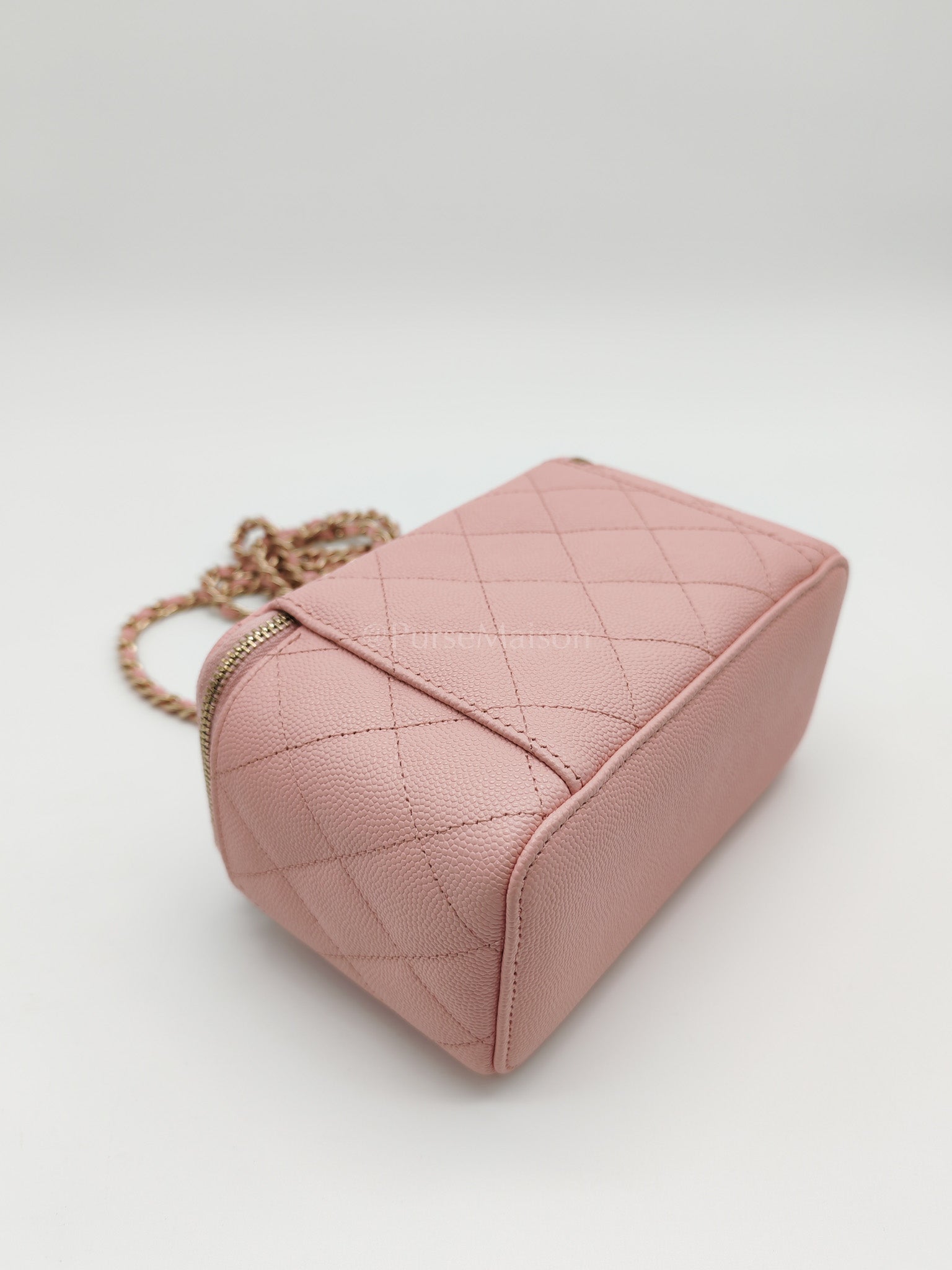 Vanity in Rose Pink Quilted Caviar Leather and Light Gold Hardware Series 31 | Purse Maison Luxury Bags Shop