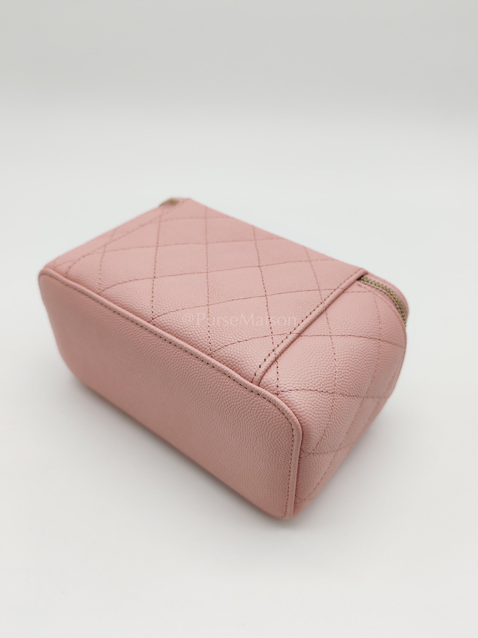 Vanity in Rose Pink Quilted Caviar Leather and Light Gold Hardware Series 31 | Purse Maison Luxury Bags Shop