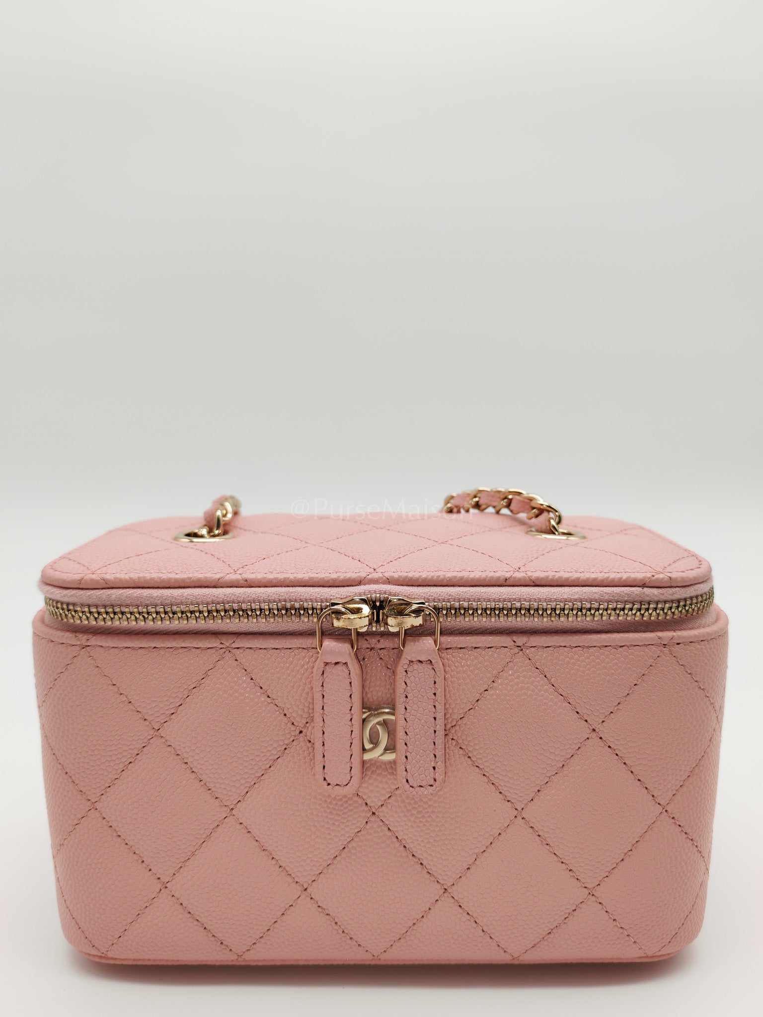 Vanity in Rose Pink Quilted Caviar Leather and Light Gold Hardware Series 31 | Purse Maison Luxury Bags Shop