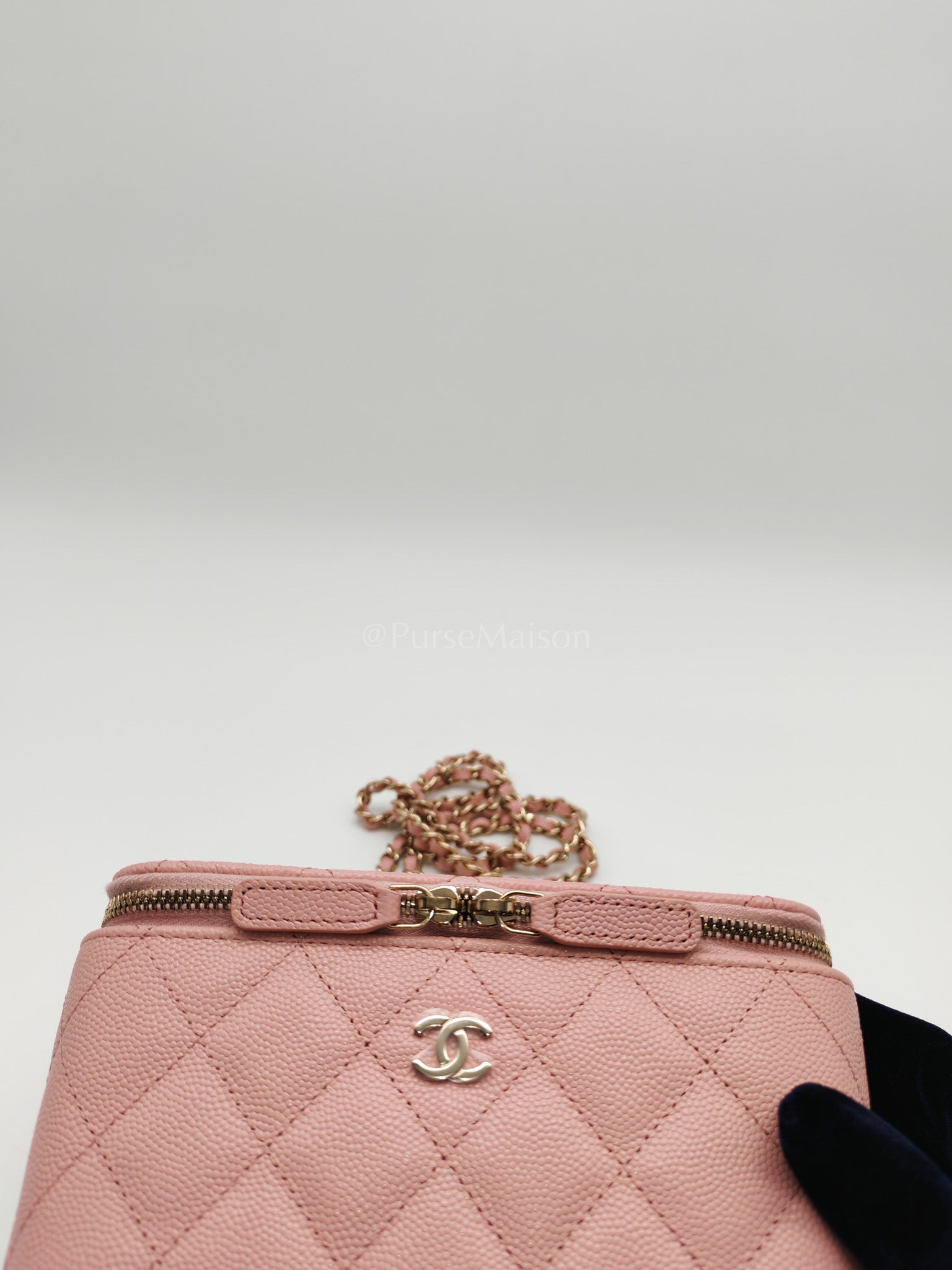 Vanity in Rose Pink Quilted Caviar Leather and Light Gold Hardware Series 31 | Purse Maison Luxury Bags Shop