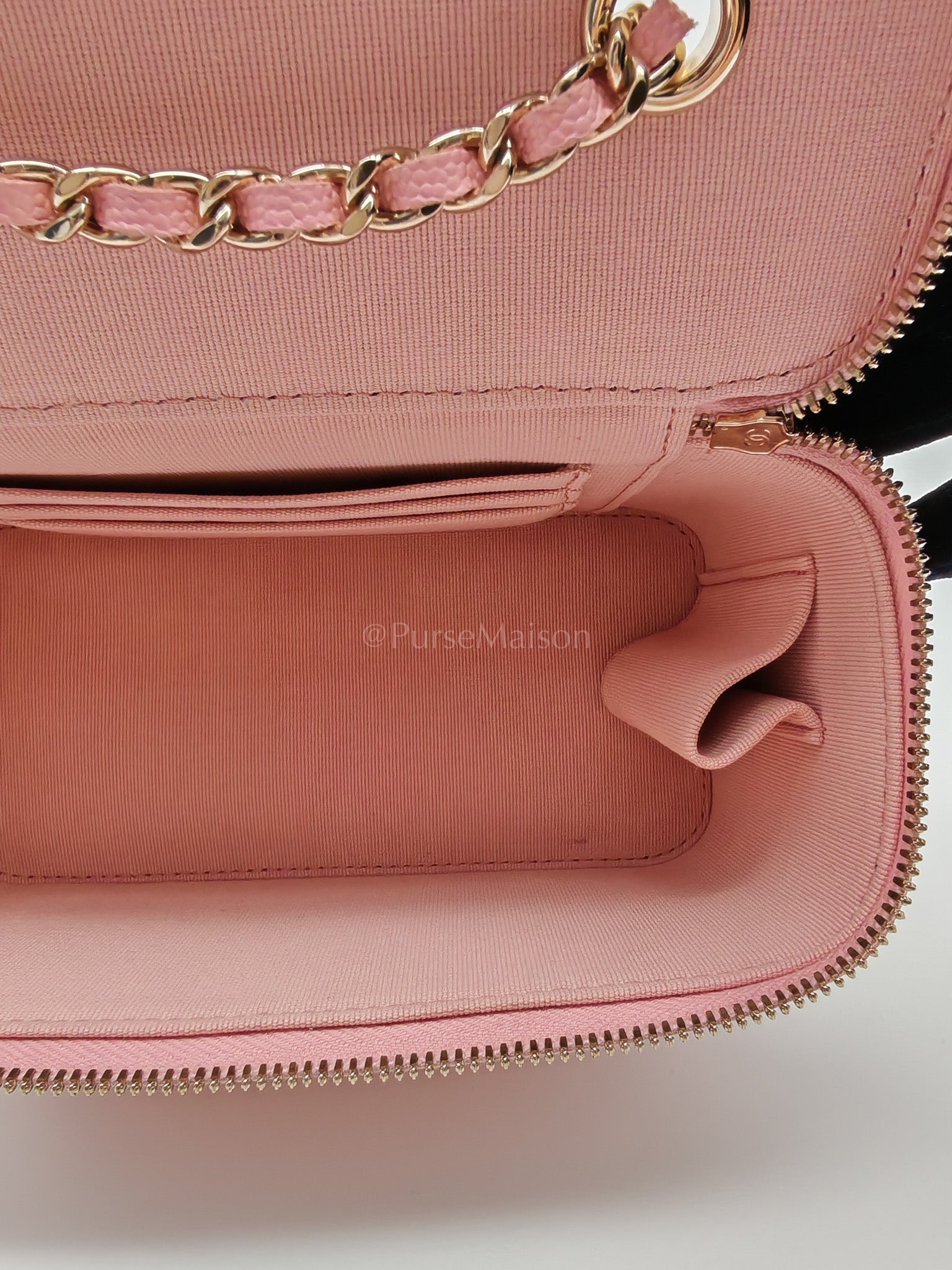 Vanity in Rose Pink Quilted Caviar Leather and Light Gold Hardware Series 31 | Purse Maison Luxury Bags Shop