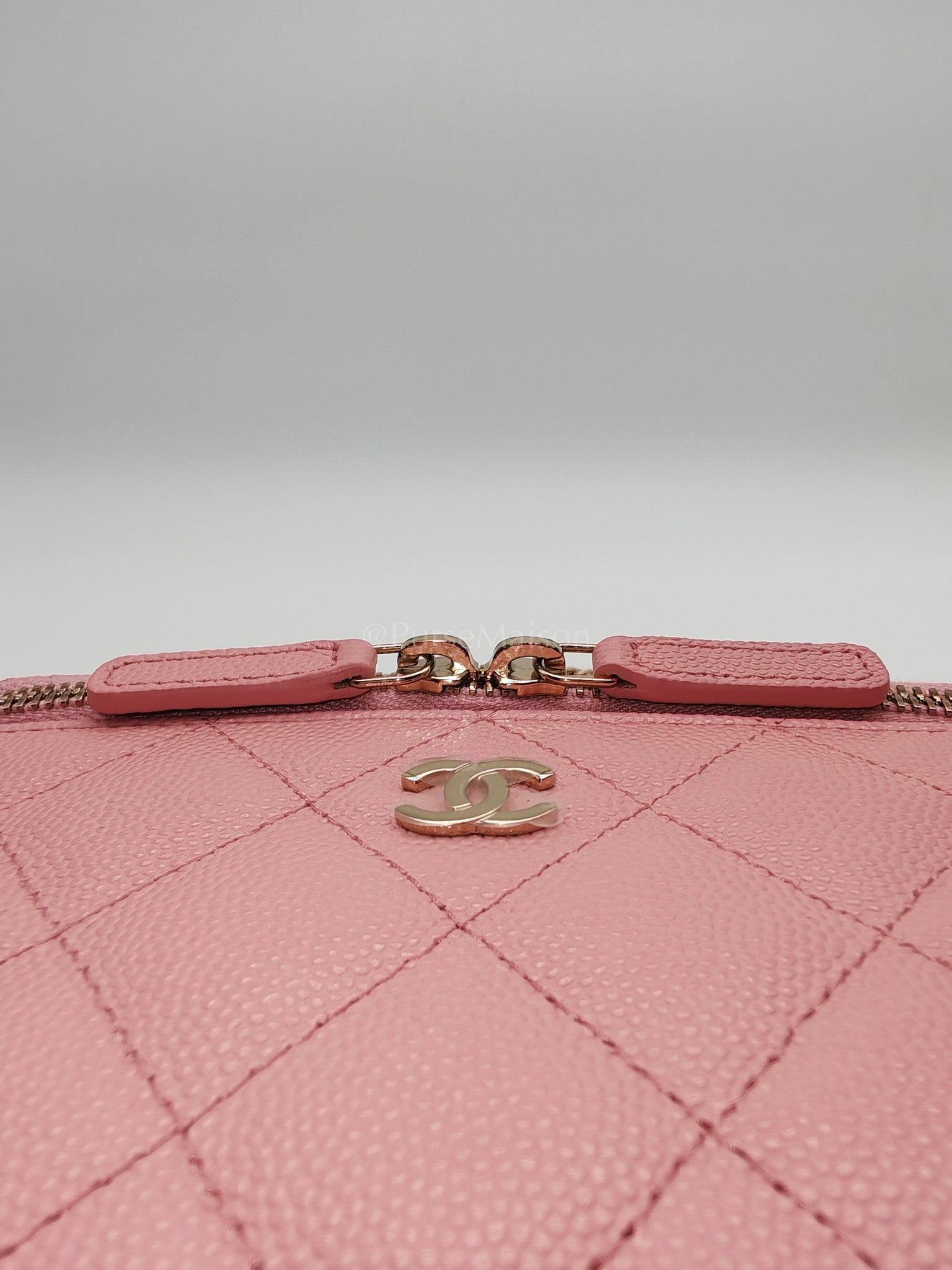 Vanity in Rose Pink Quilted Caviar Leather and Light Gold Hardware Series 31 | Purse Maison Luxury Bags Shop