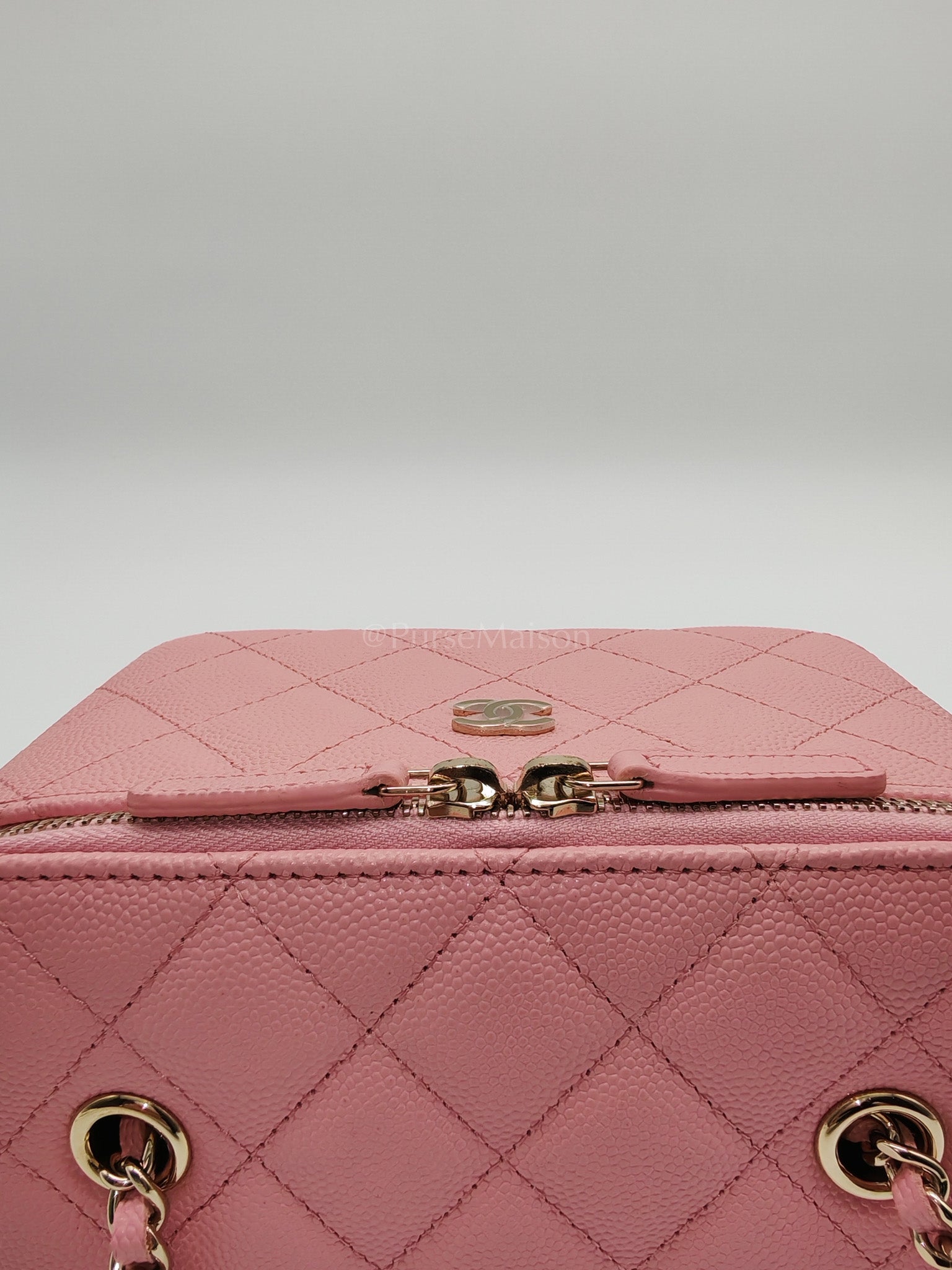 Vanity in Rose Pink Quilted Caviar Leather and Light Gold Hardware Series 31 | Purse Maison Luxury Bags Shop