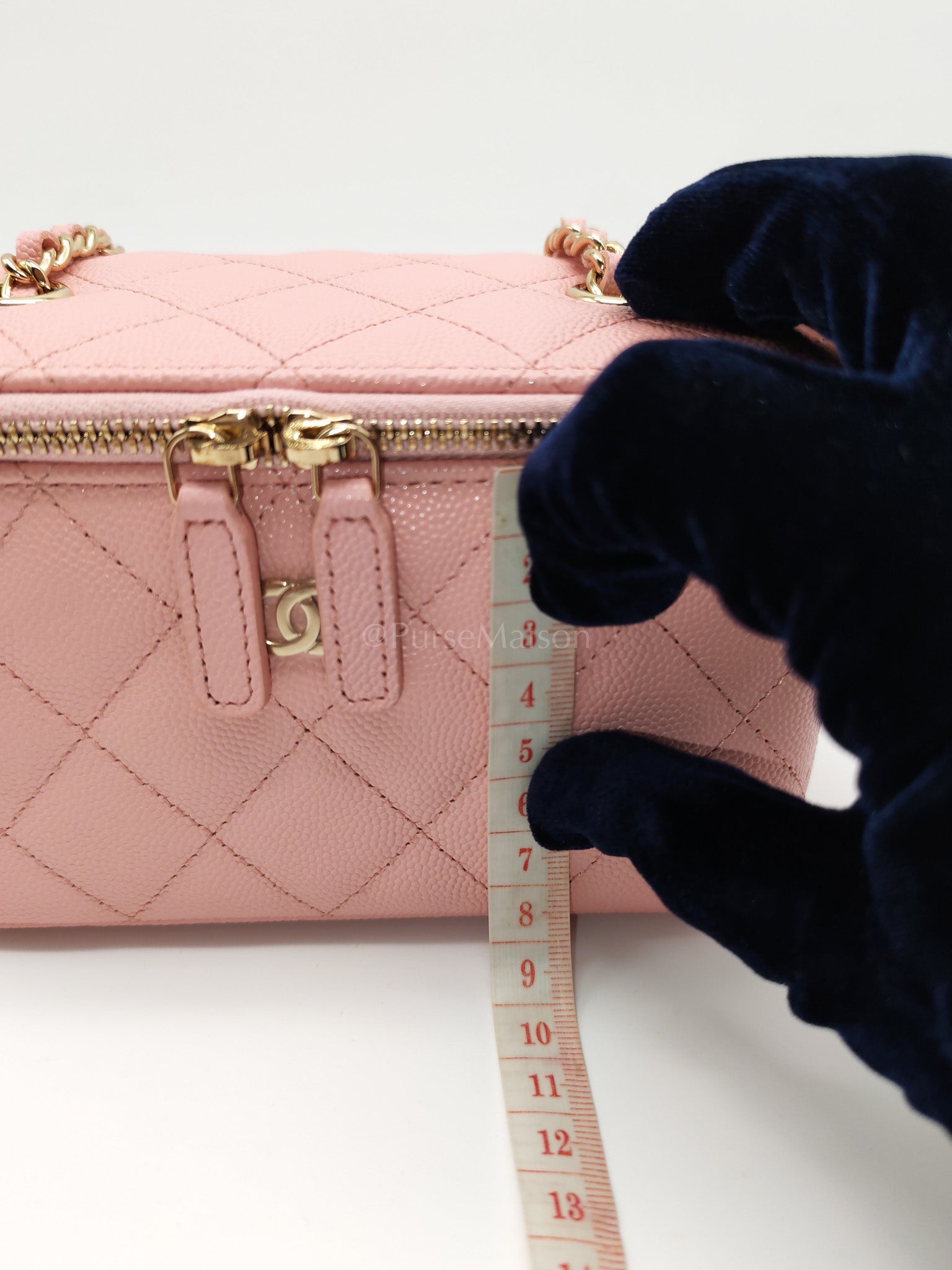 Vanity in Rose Pink Quilted Caviar Leather and Light Gold Hardware Series 31 | Purse Maison Luxury Bags Shop