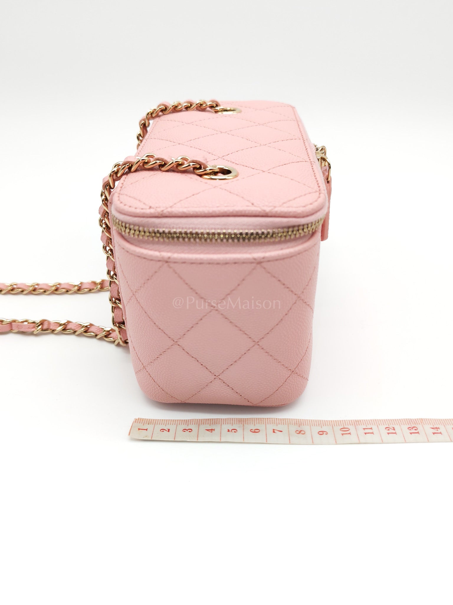 Vanity in Rose Pink Quilted Caviar Leather and Light Gold Hardware Series 31 | Purse Maison Luxury Bags Shop