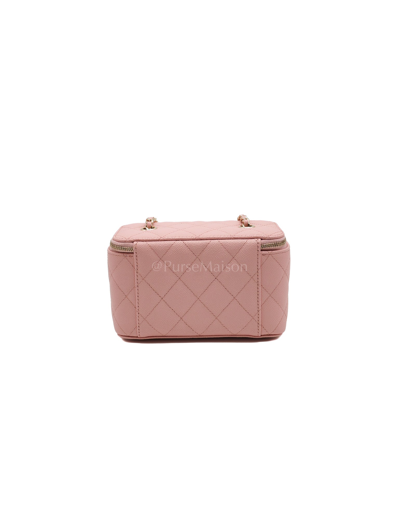 Vanity in Rose Pink Quilted Caviar Leather and Light Gold Hardware Series 31 | Purse Maison Luxury Bags Shop